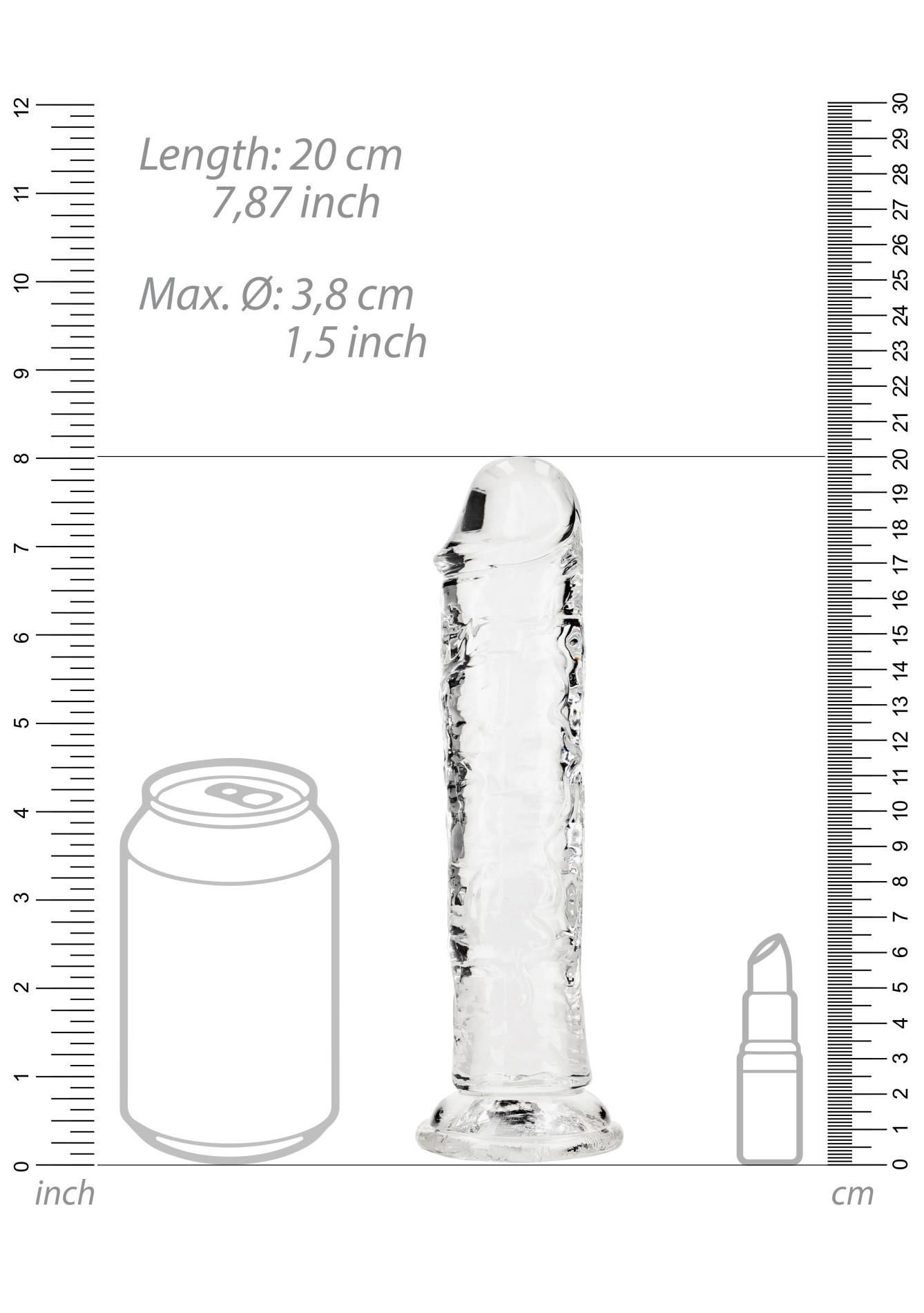 Dildo RealRock Crystal Clear Realistic 7'', 20 cm (przezroczysty)