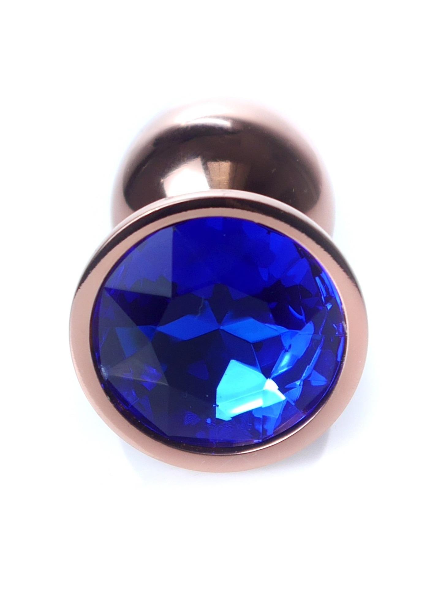 Анальна пробка з кристалом B - Series HeavyFun Plug-Jewellery, 7 см (синій)