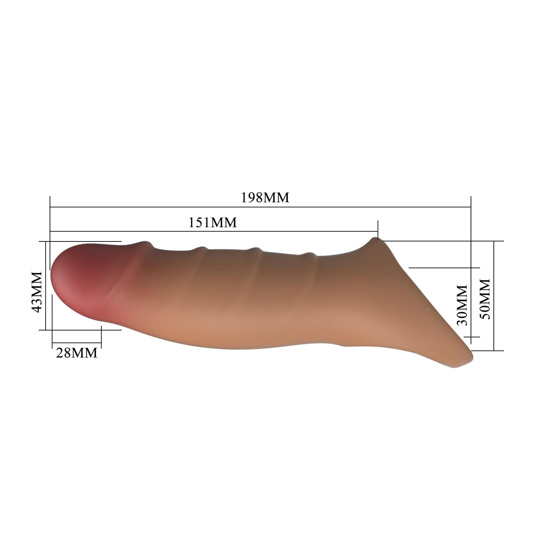 Насадка на пенис Pretty Love Penis Sleeve Damell, 19.8 см (коричневый)