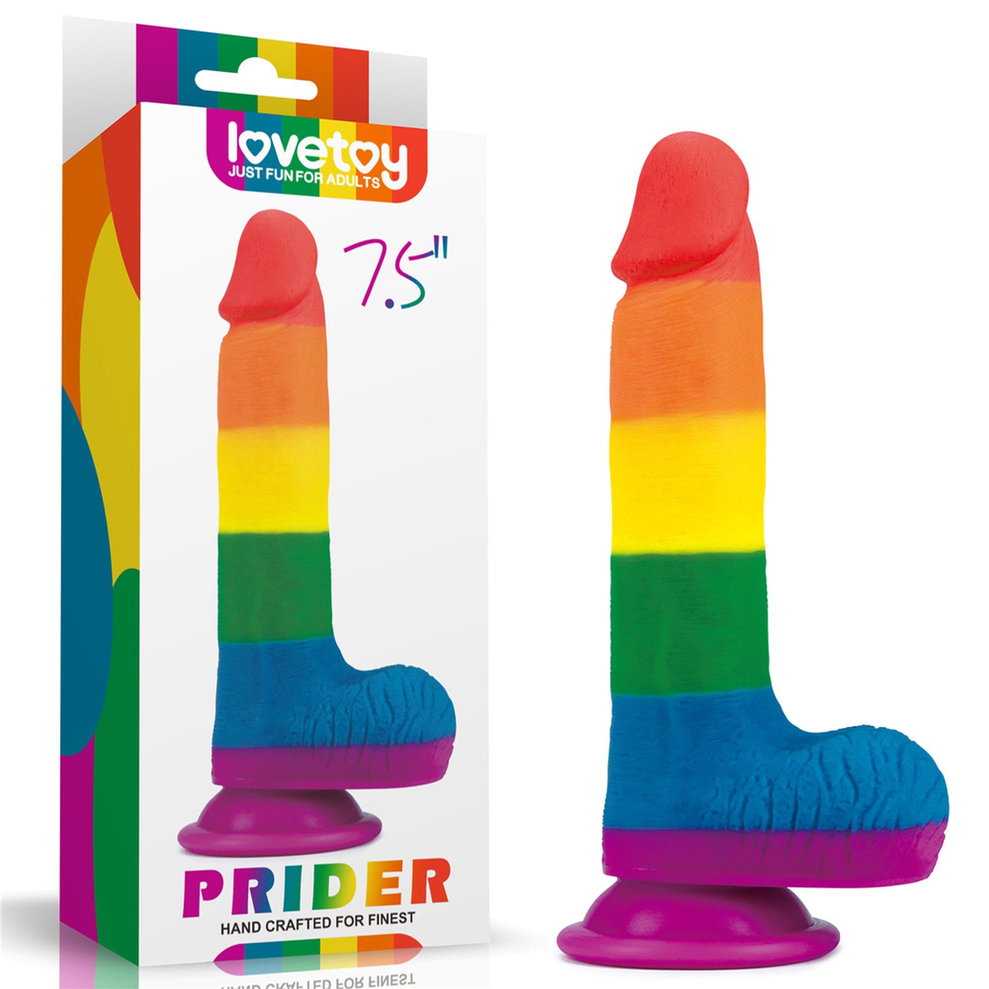 Фаллоимитатор LoveToy Prider Dildo 7.5", 19.5 см (радужный)