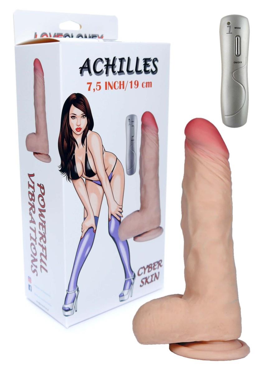 Vibrator B - Series Real AchiIles-Loveclonex 7,5", 21 cm (w kolorze cielistym)