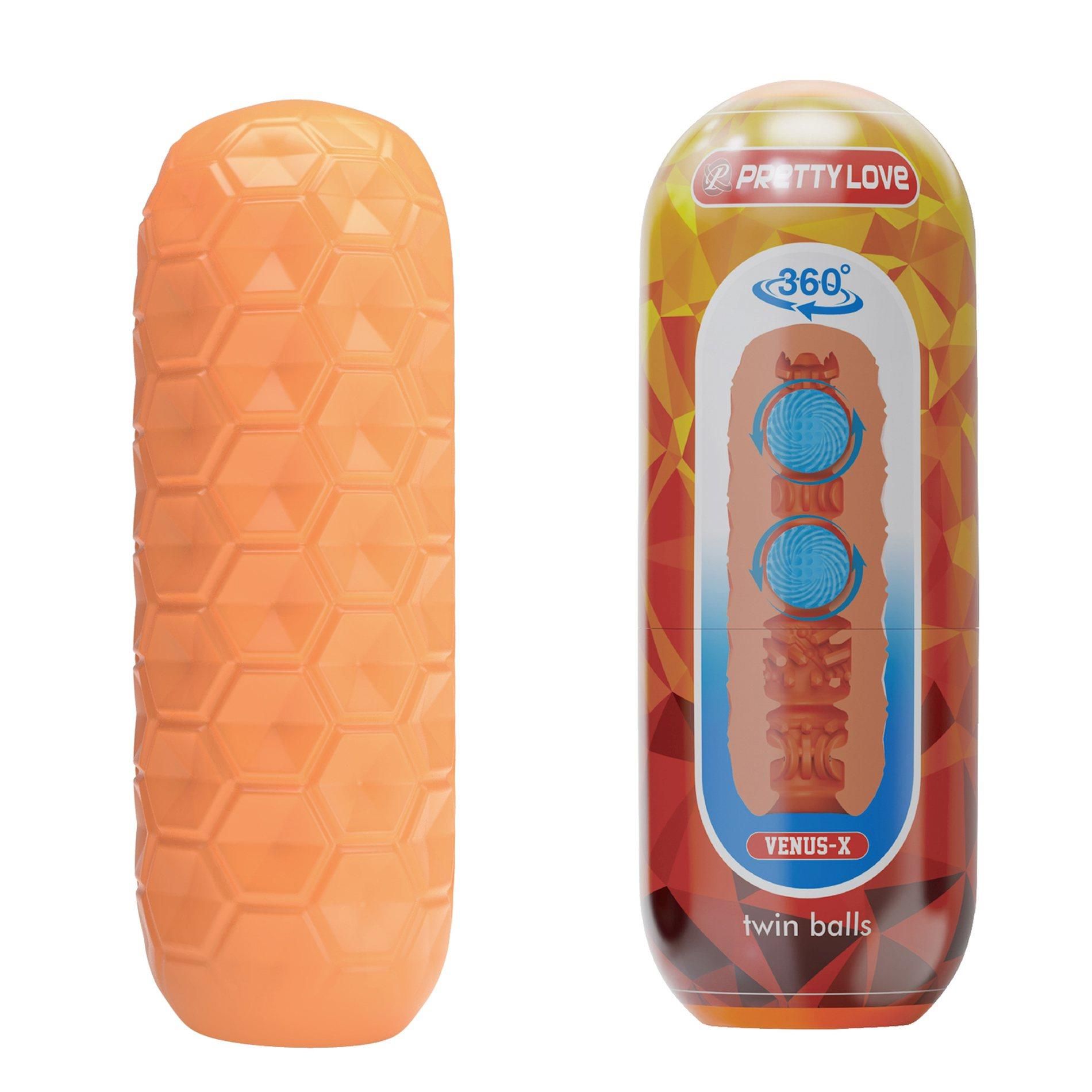 Мастурбатор Pretty Love Venus-X Twin Balls (оранжевый)