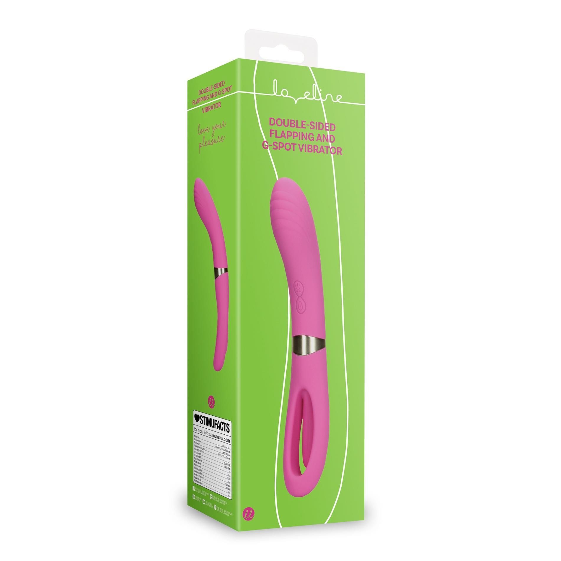 Вибратор Loveline Double Sided Flapping and G-Spot, 24 см (розовый)