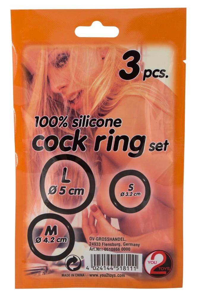 Набір ерекційних кілець Cock Ring Set, 3 шт (чорний)