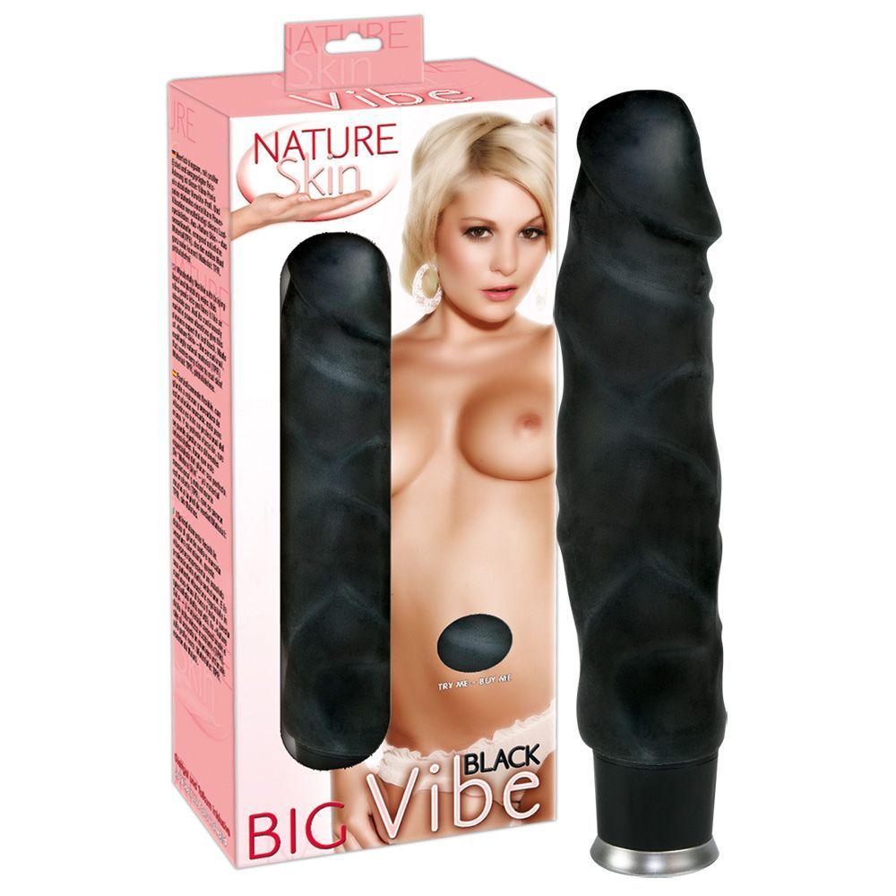 Вибратор реалистичный Nature Skin Big Vibe, 23 см (черный)