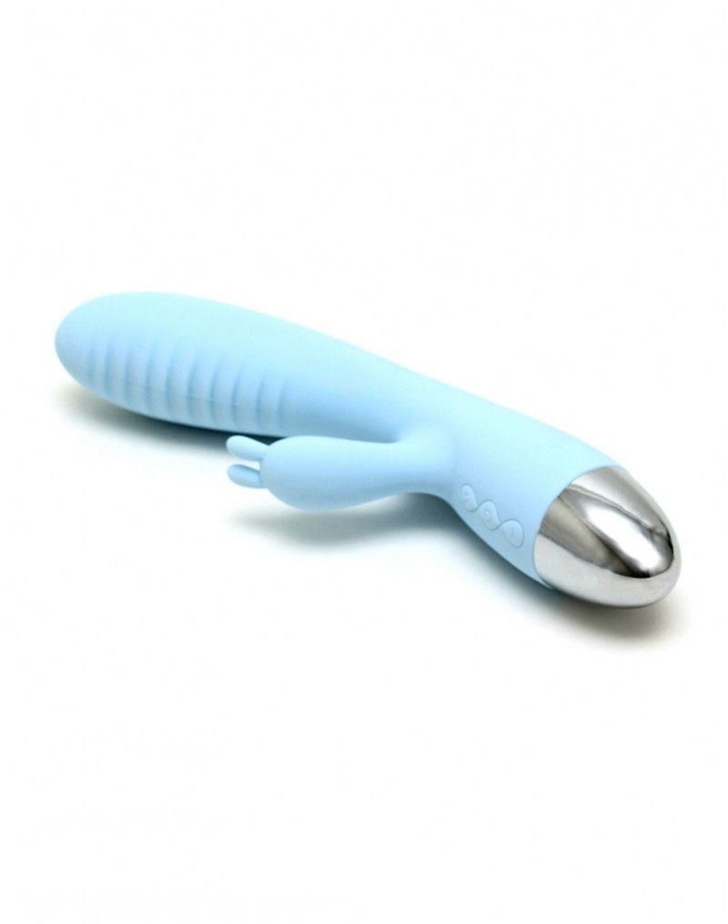 Wibrator królik Leten Faye 2, 19 cm (niebieski)