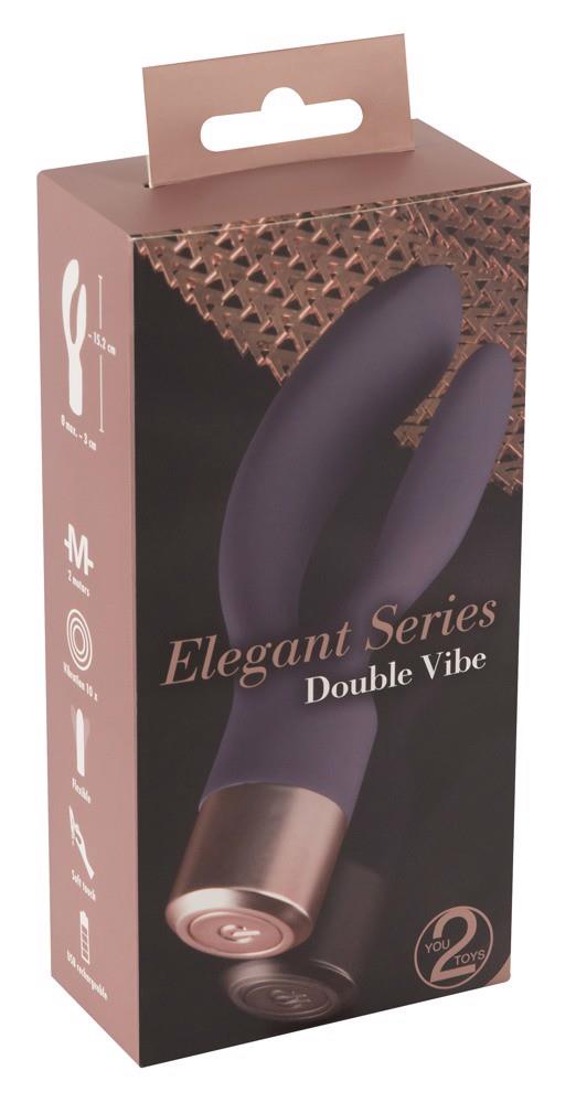 Вибратор-кролик Elegant Series Double Vibe, 16 см (фиолетовый)