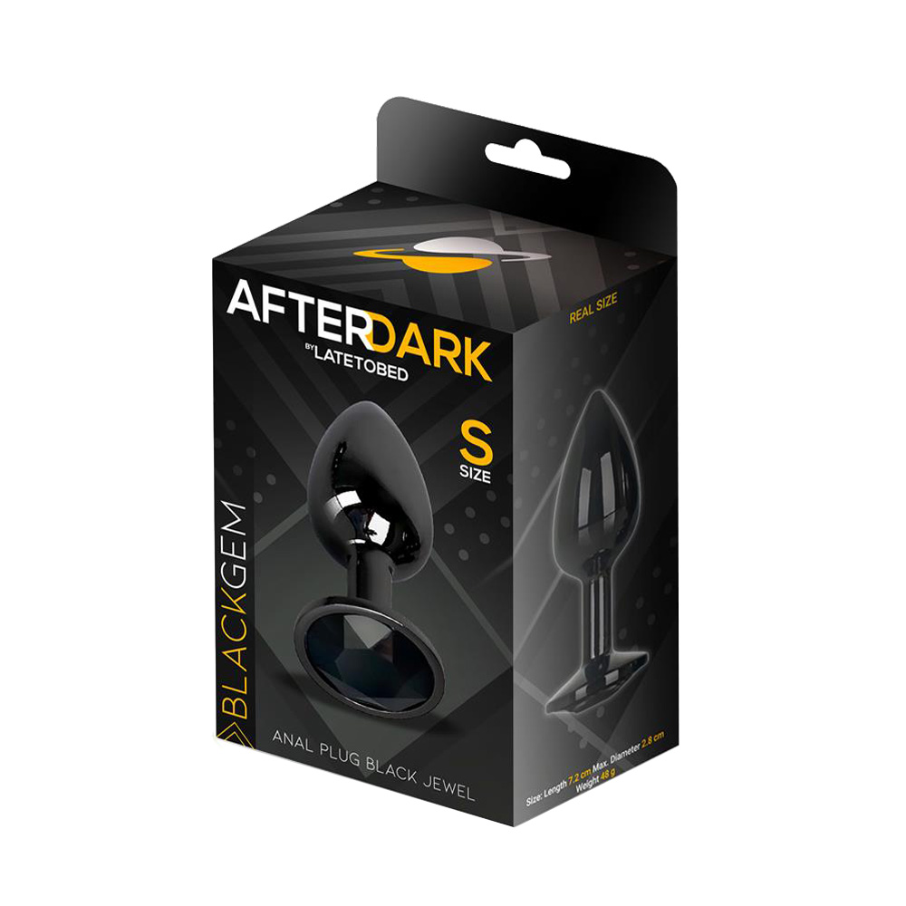 Korek analny z kryształem Afterdark S, 7.2 cm (czarny)