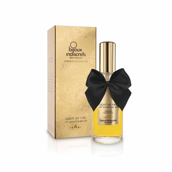 Массажное масло Bijoux Indiscrets Light My Fire Caramel & Sea Salt, 100 мл