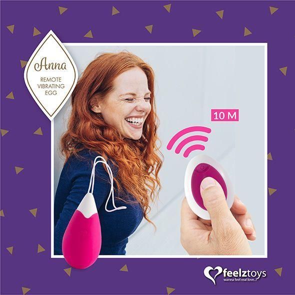 Віброяйце FeelzToys Anna, 6,3 см (фуксія)