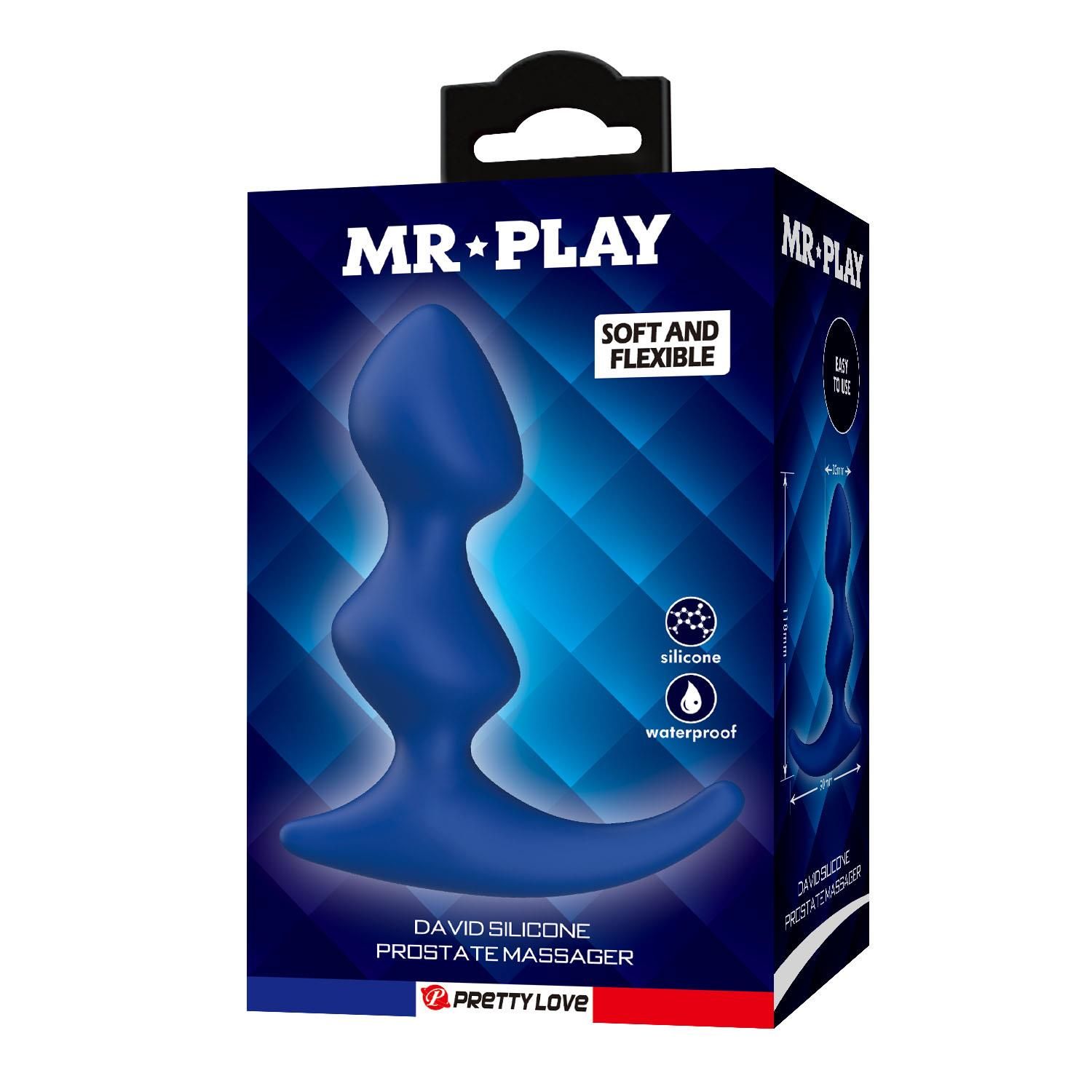 Стимулятор простаты Mr. Play David, 11.8 см (синий)