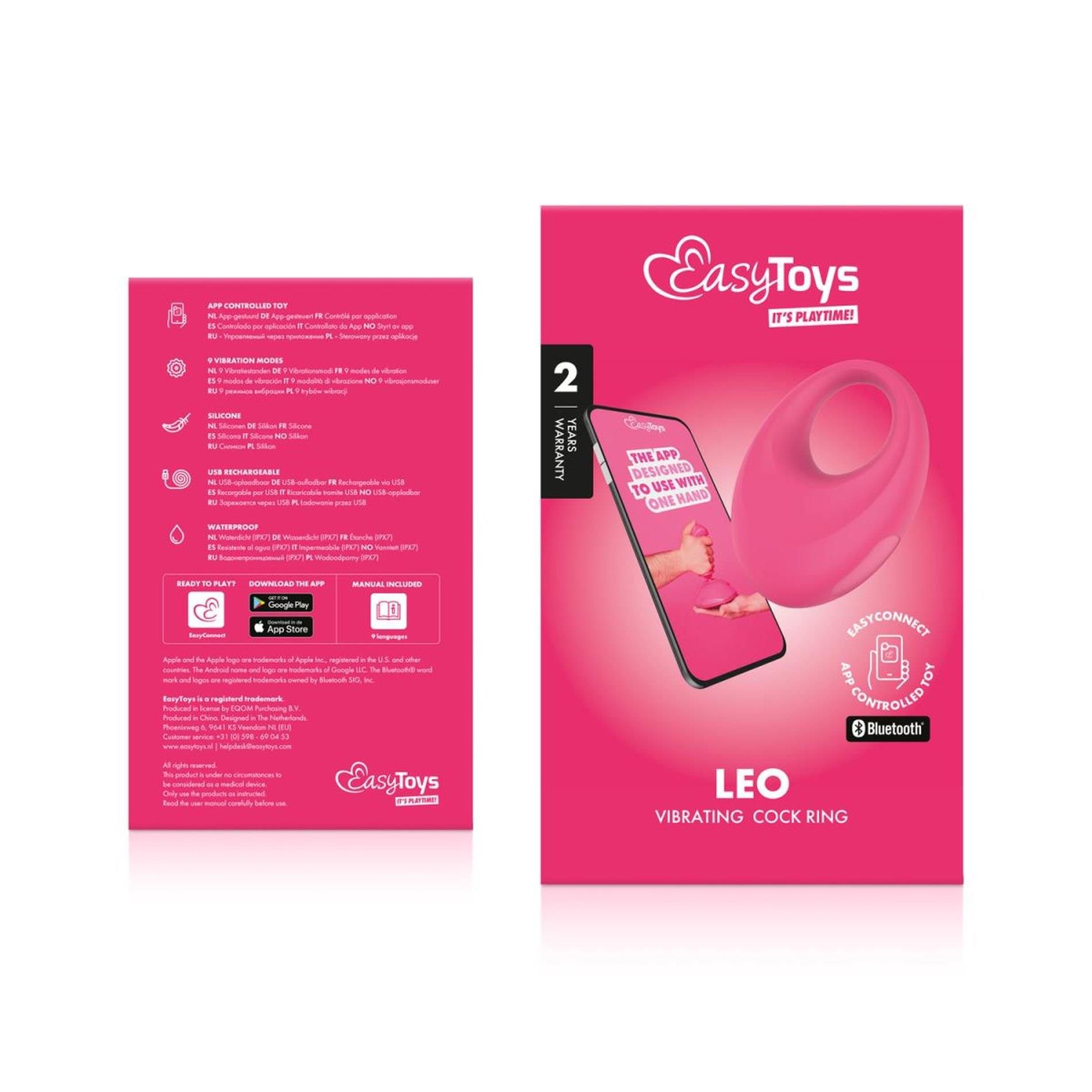 Эрекционное кольцо EasyConnect Leo, 7.5 см (розовый)