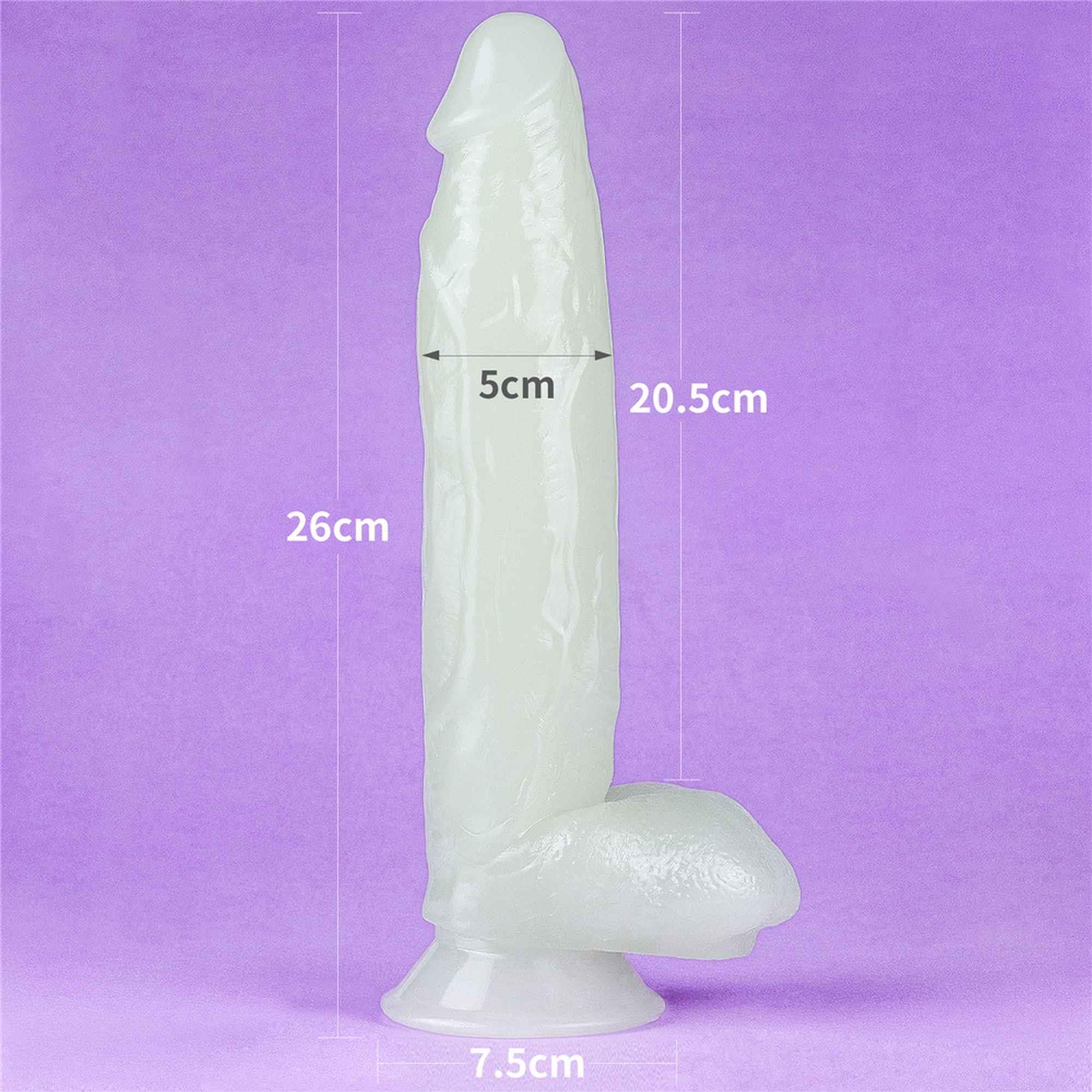 Неоновый фаллоимитатор LoveToy Lumino Play, 26 см (голубой)