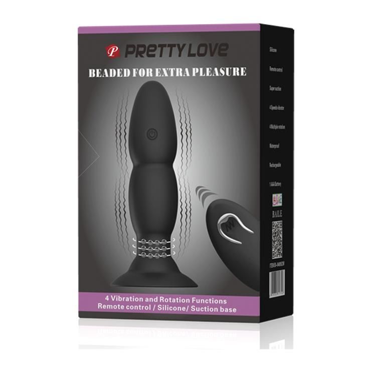 Korek analny Pretty Love RC Vibrating Butt Plug, 13,5 cm (czarny)