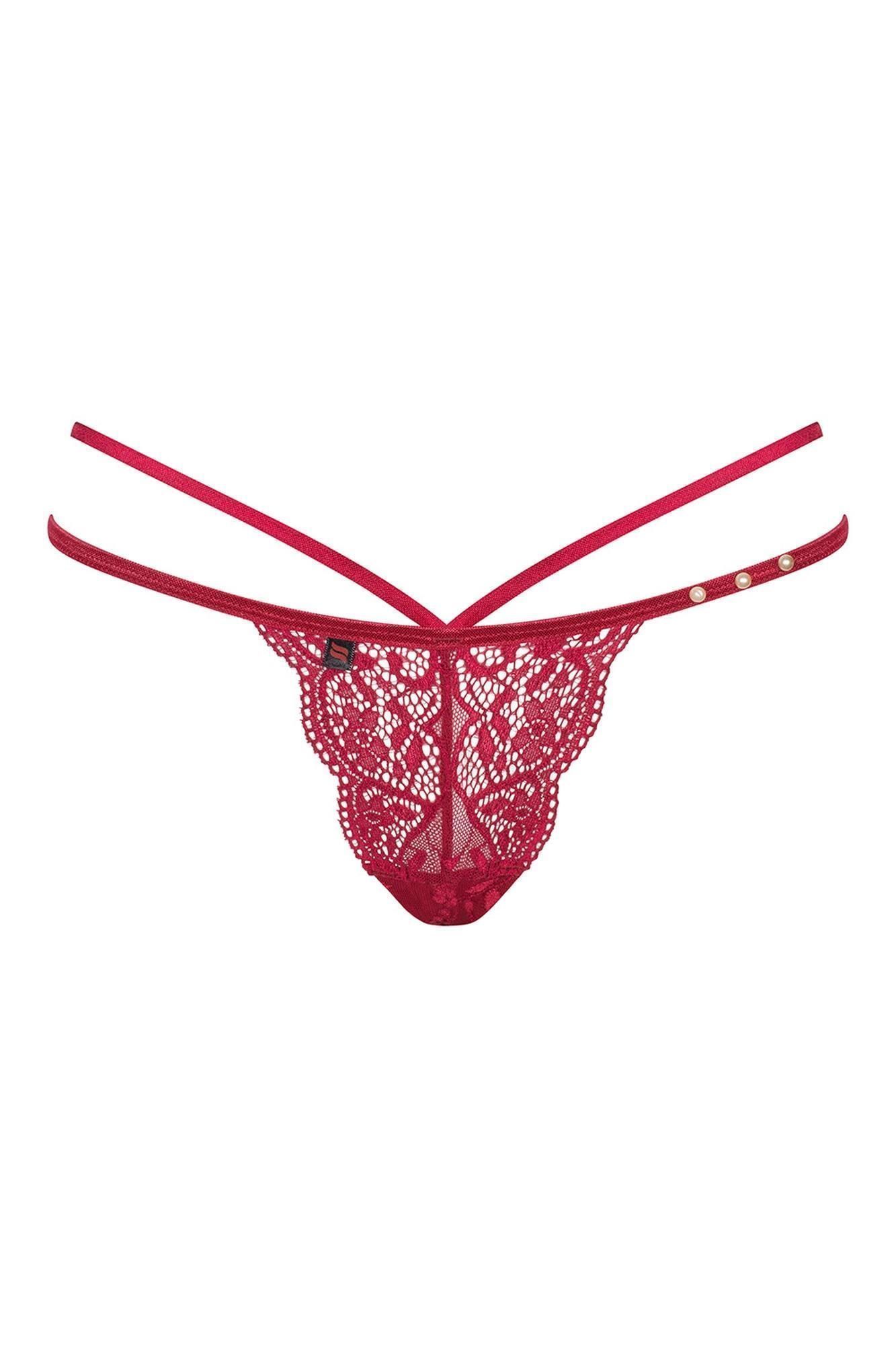 Трусики-стринги Obsessive Ivetta, L/XL (красный)