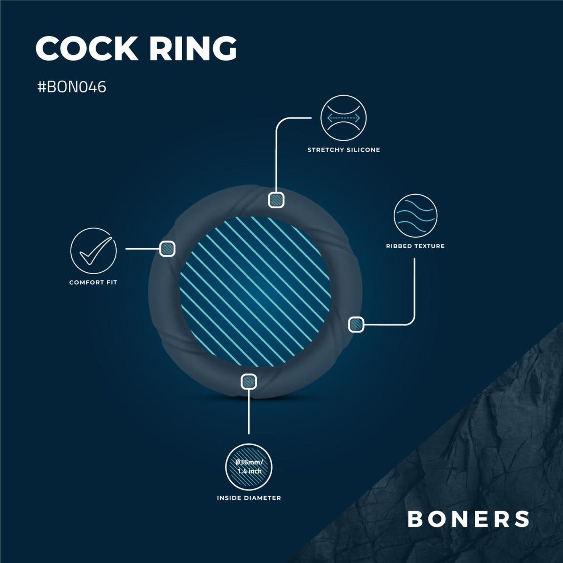 Эрекционное кольцо Boners Ergo Cock Ring (серый)