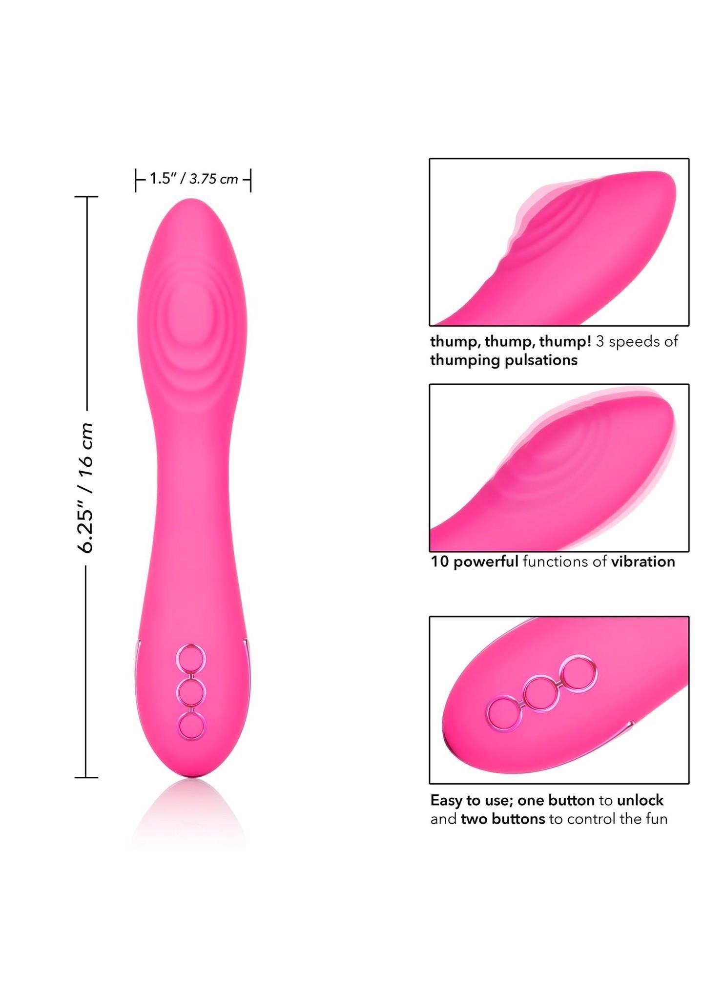 Вибратор CalExotics California Dreaming Surf City Centerfold, 20,8 см (розовый)