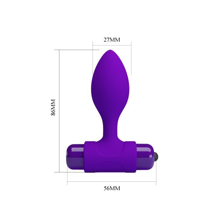 Анальна пробка Pretty Love Vibra Butt Plug, 8,6 см (фіолетовий)