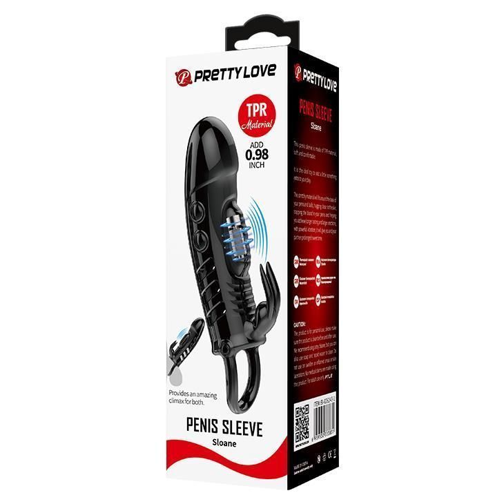 Насадка на пенис  Pretty Love Penis Sleeve Sloane, 18,7 см (черный)