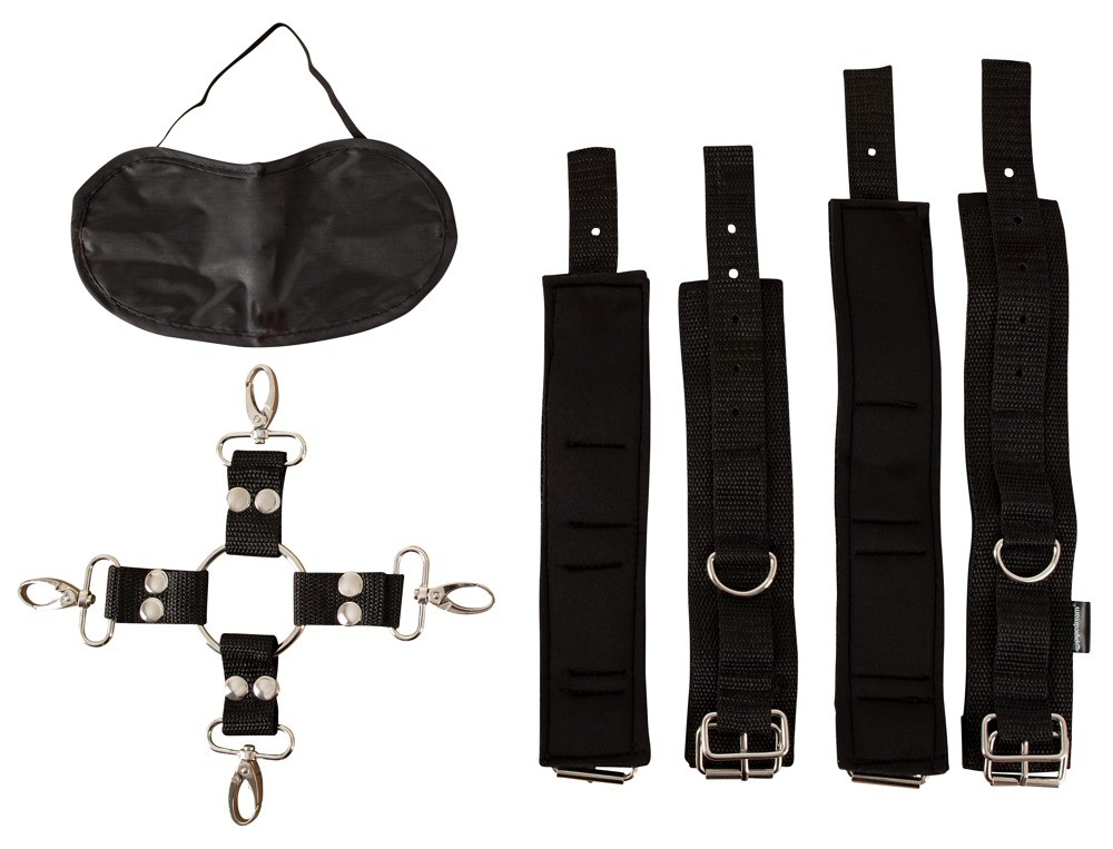 Фіксатори з наручниками Pipedream Heavy-Duty Hogtie Kit (чорний)