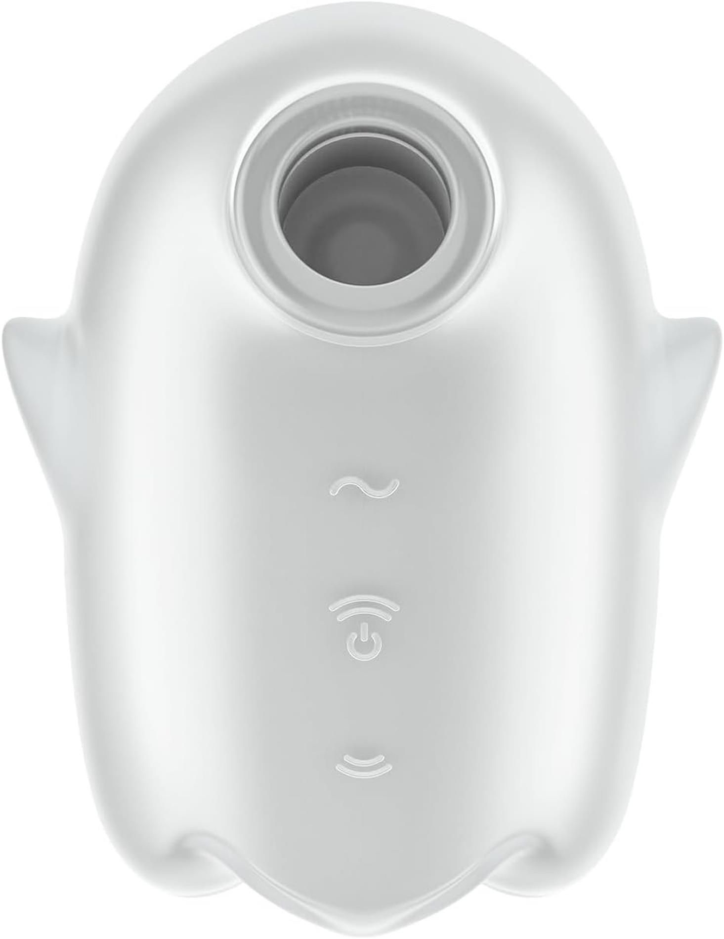 Вакуумний кліторальний стимулятор з вібрацією Satisfyer Glowing Ghost (білий)