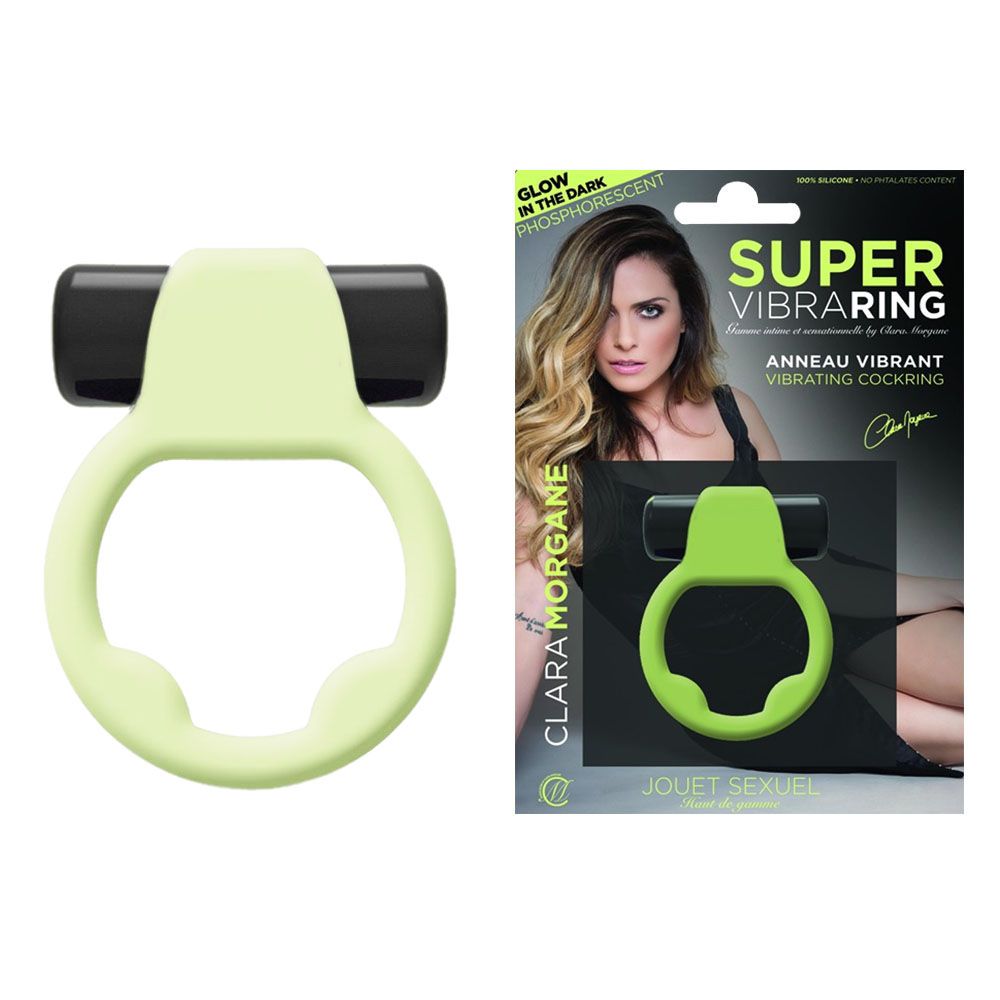 Эрекционное кольцо Clara Morgane Pro Super Vibra Ring Phosphorescent, 4.5 см (зеленый)