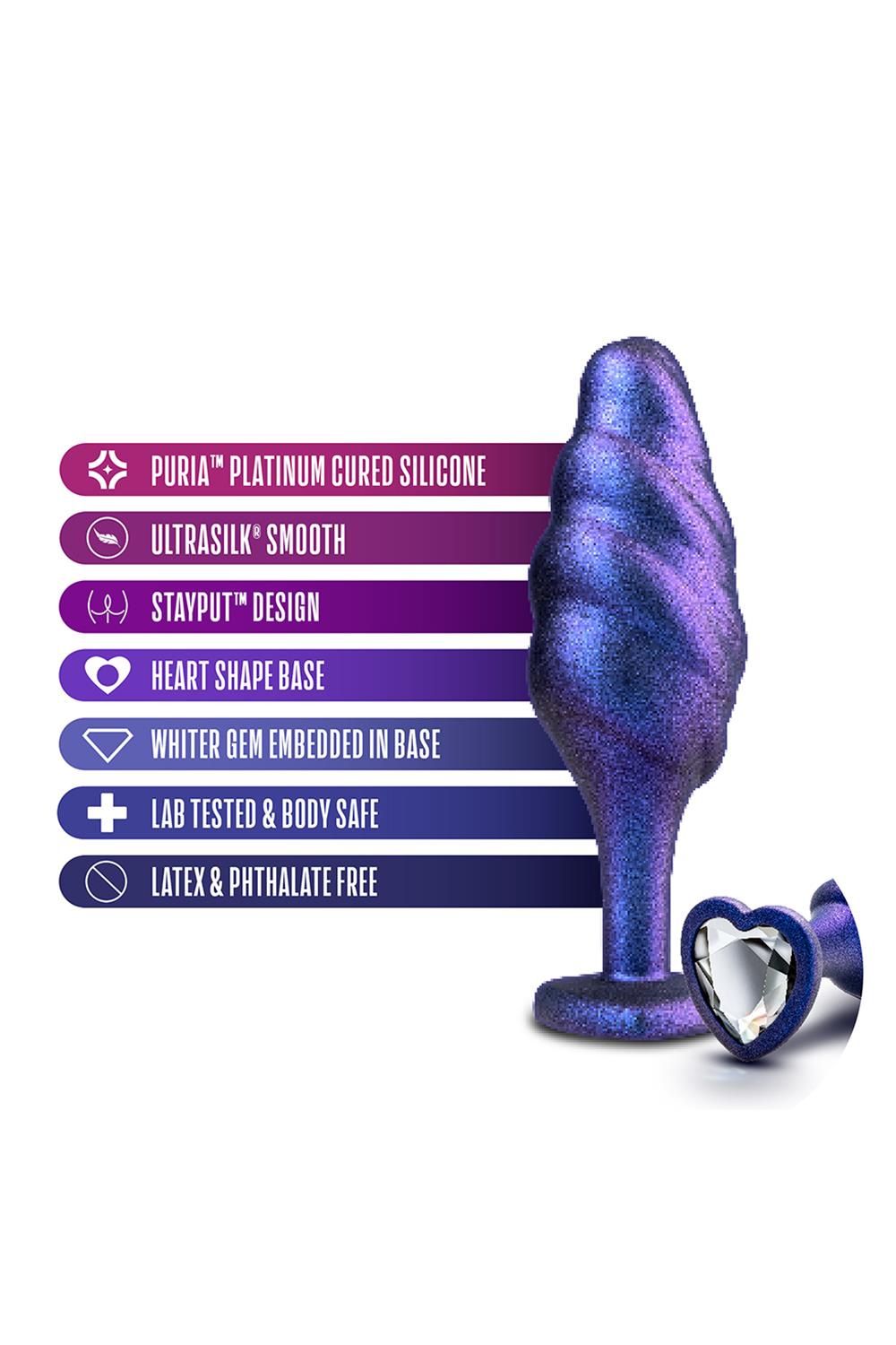 Korek analny Matrix Bumped Bling Plug, 11.4 cm (fioletowy)