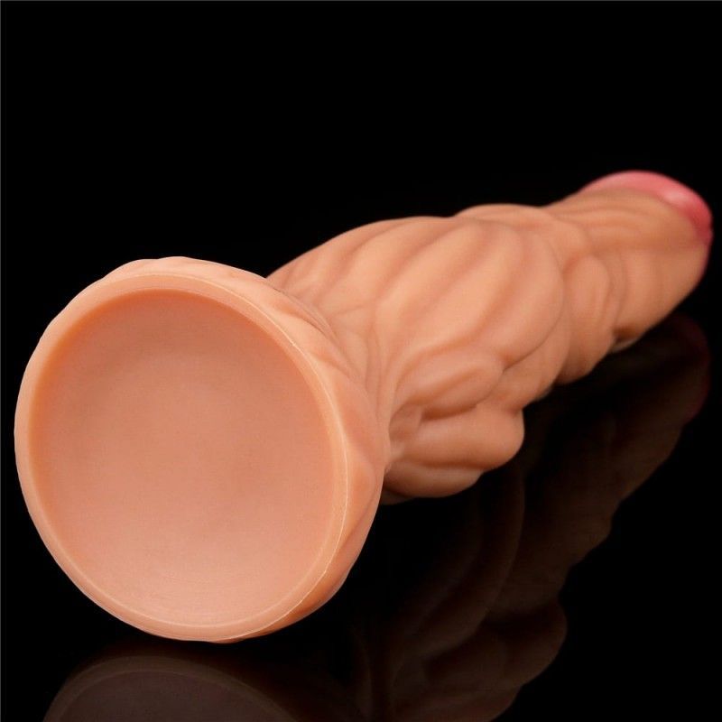Фаллоимитатор с присоской Lovetoy Dual-Layered Silicone Nature Cock, 24,5 см (телесный)