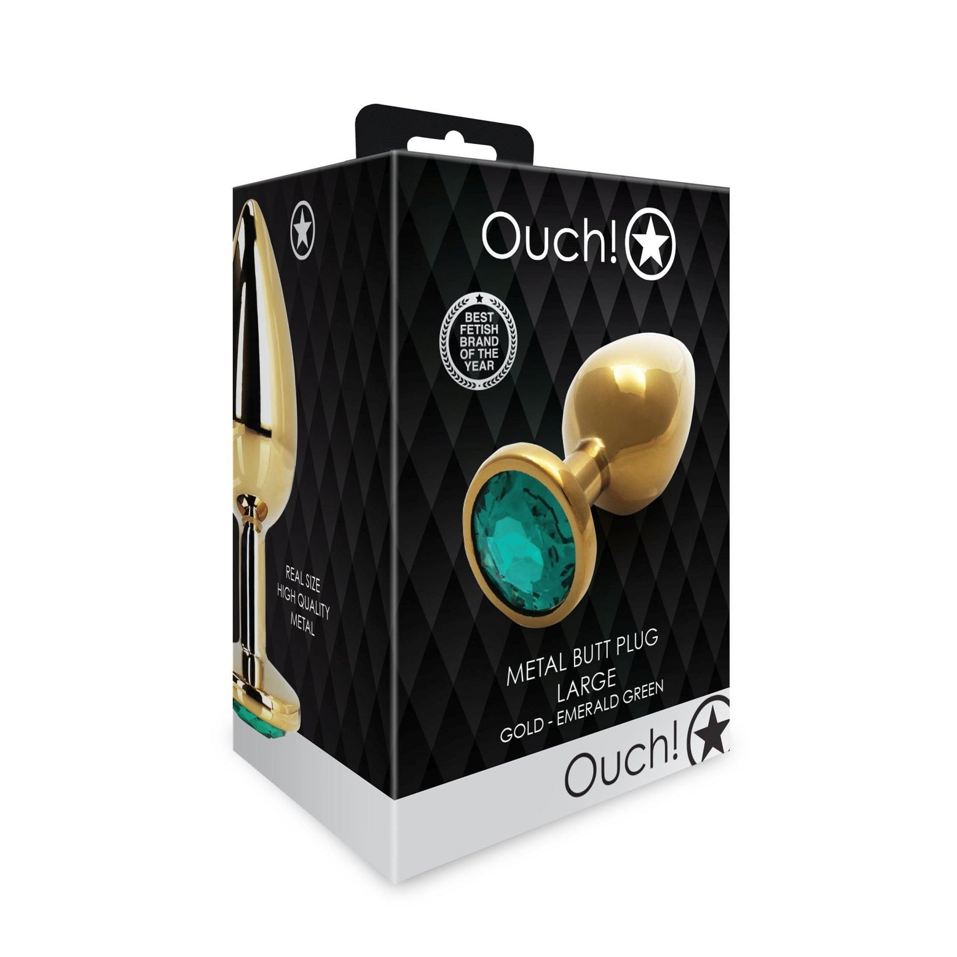 Korek analny Ouch! L, 8.1 cm (zielony)