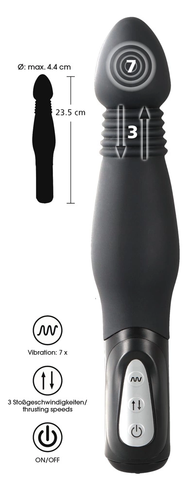 Вибратор You2Toys Thrusting Anal, 23.5 см (черный)