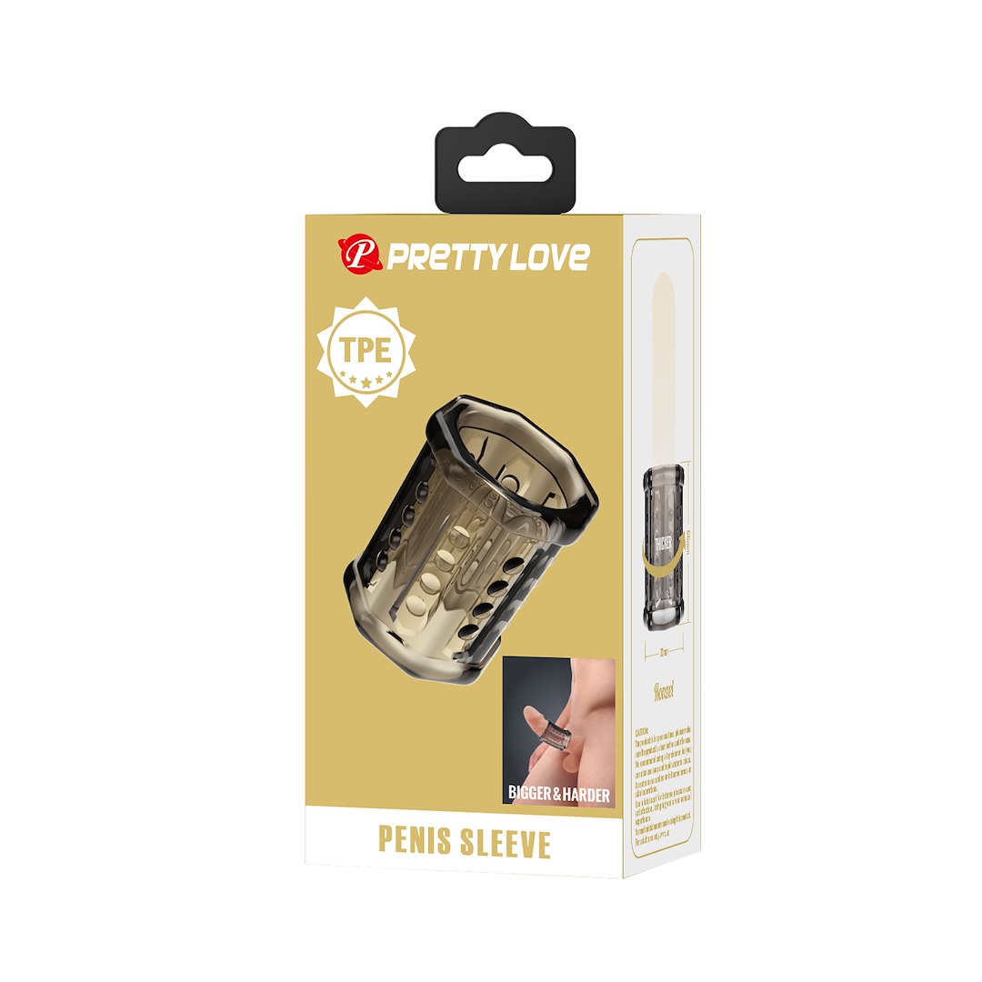 Насадка на пенис Pretty Love Penis Sleeve Ronael, 5.5 см (серый)