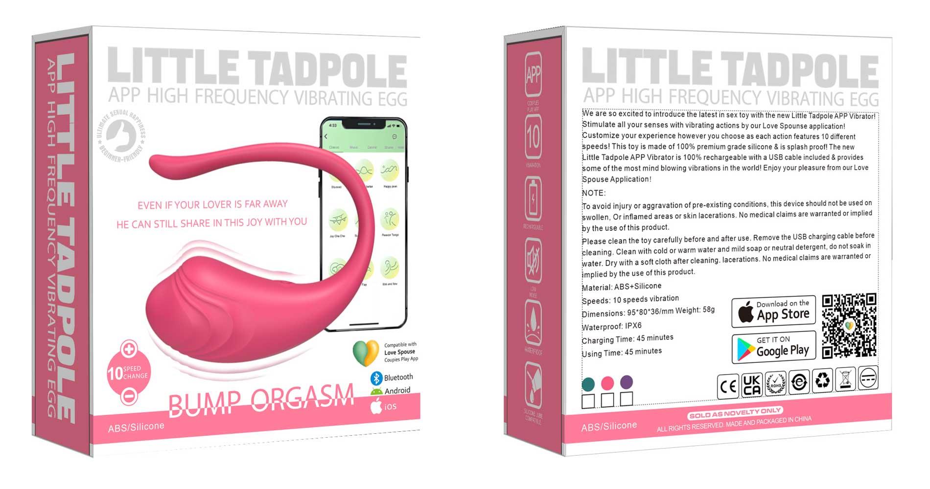 Виброяйцо B - Series Cute Little Tadpole Egg, 9.5 см (фиолетовый)