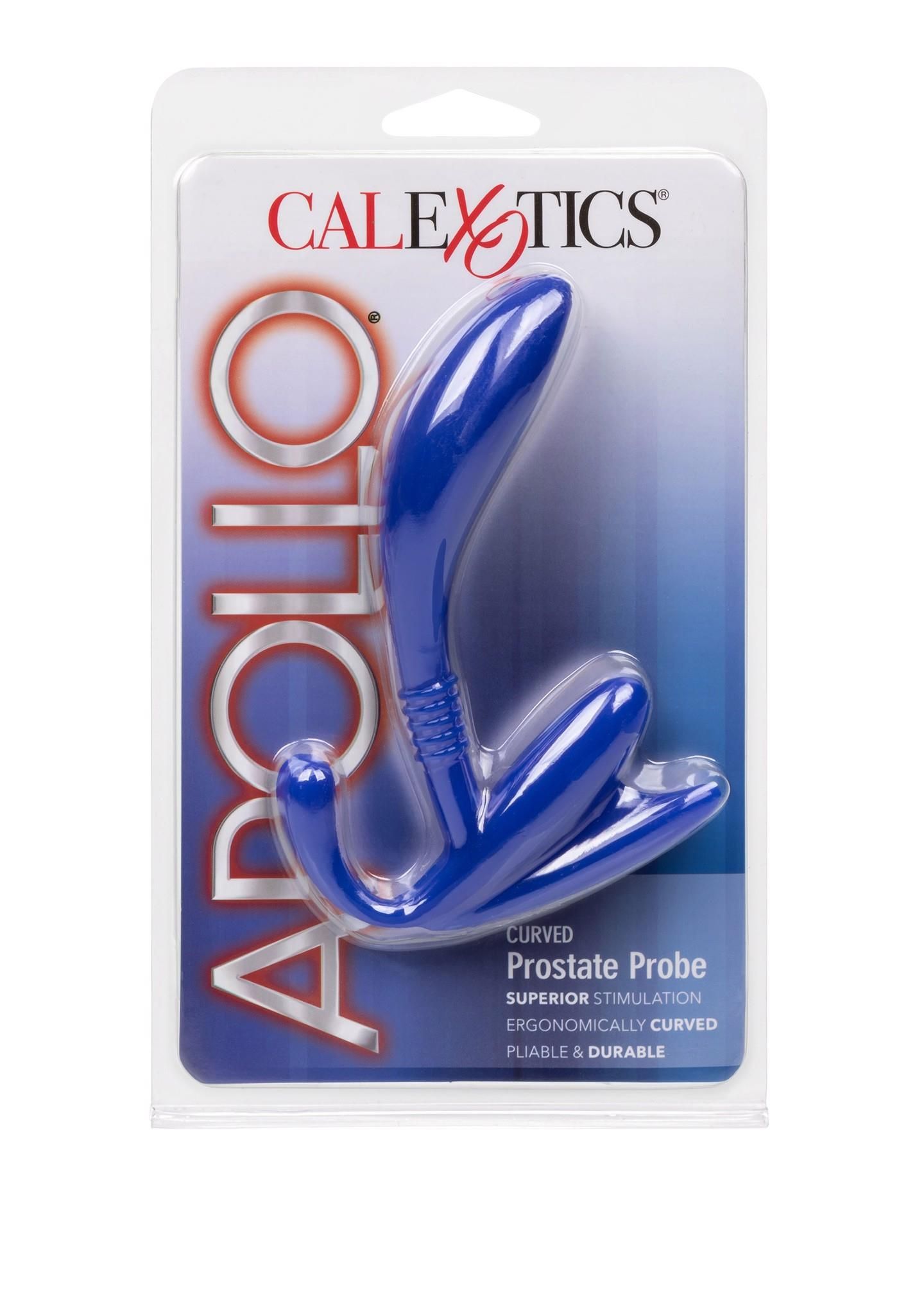 Стимулятор простаты Apollo Curved Prostate Probe, 11,5 см (синий)