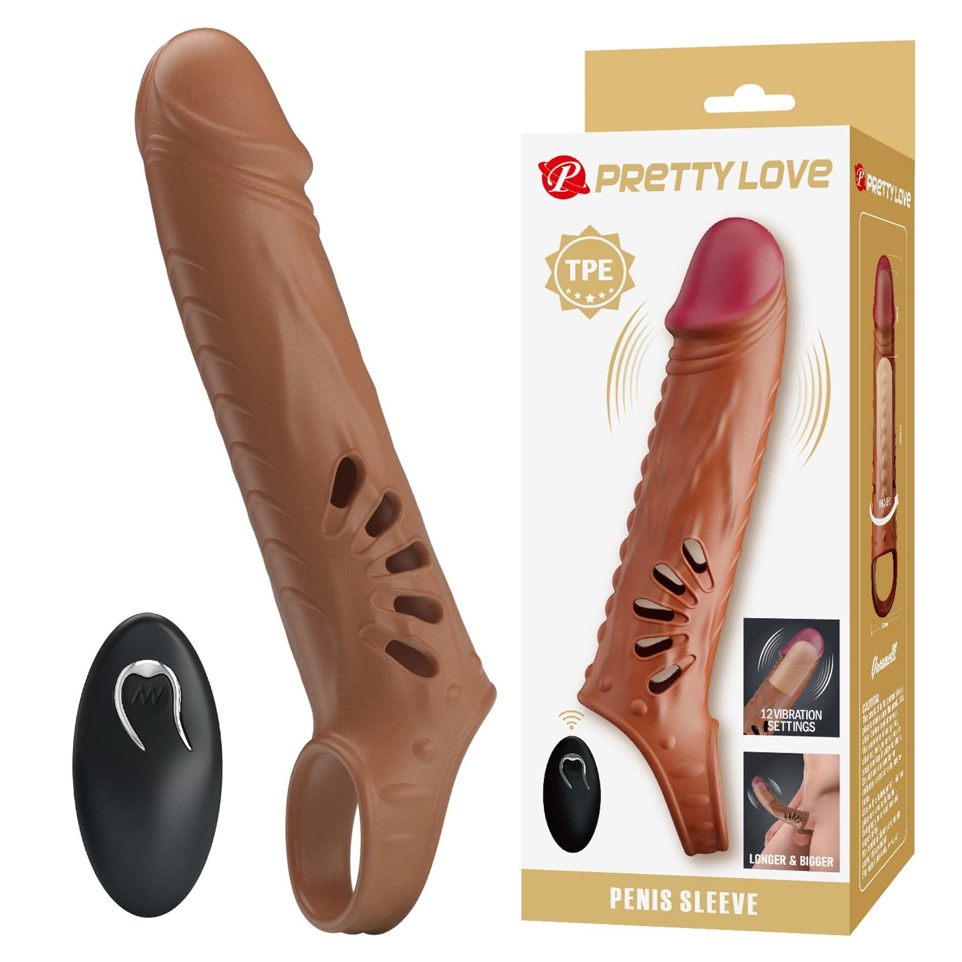 Насадка на пенис Pretty Love Penis Sleeve, 24.3 см (коричневый)