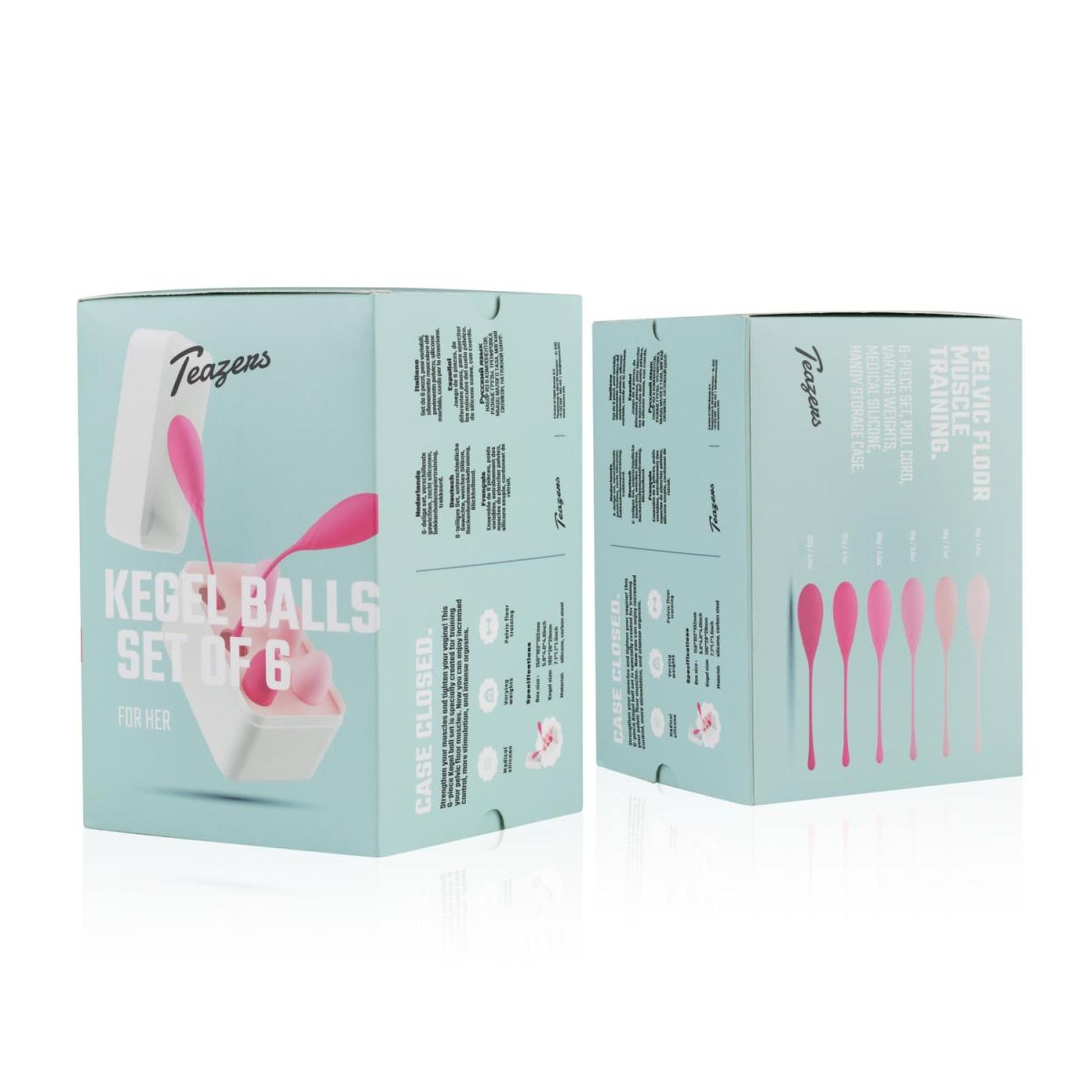 Набір вагінальних кульок Teazers Kegel Balls Set, 6 шт (рожевий)