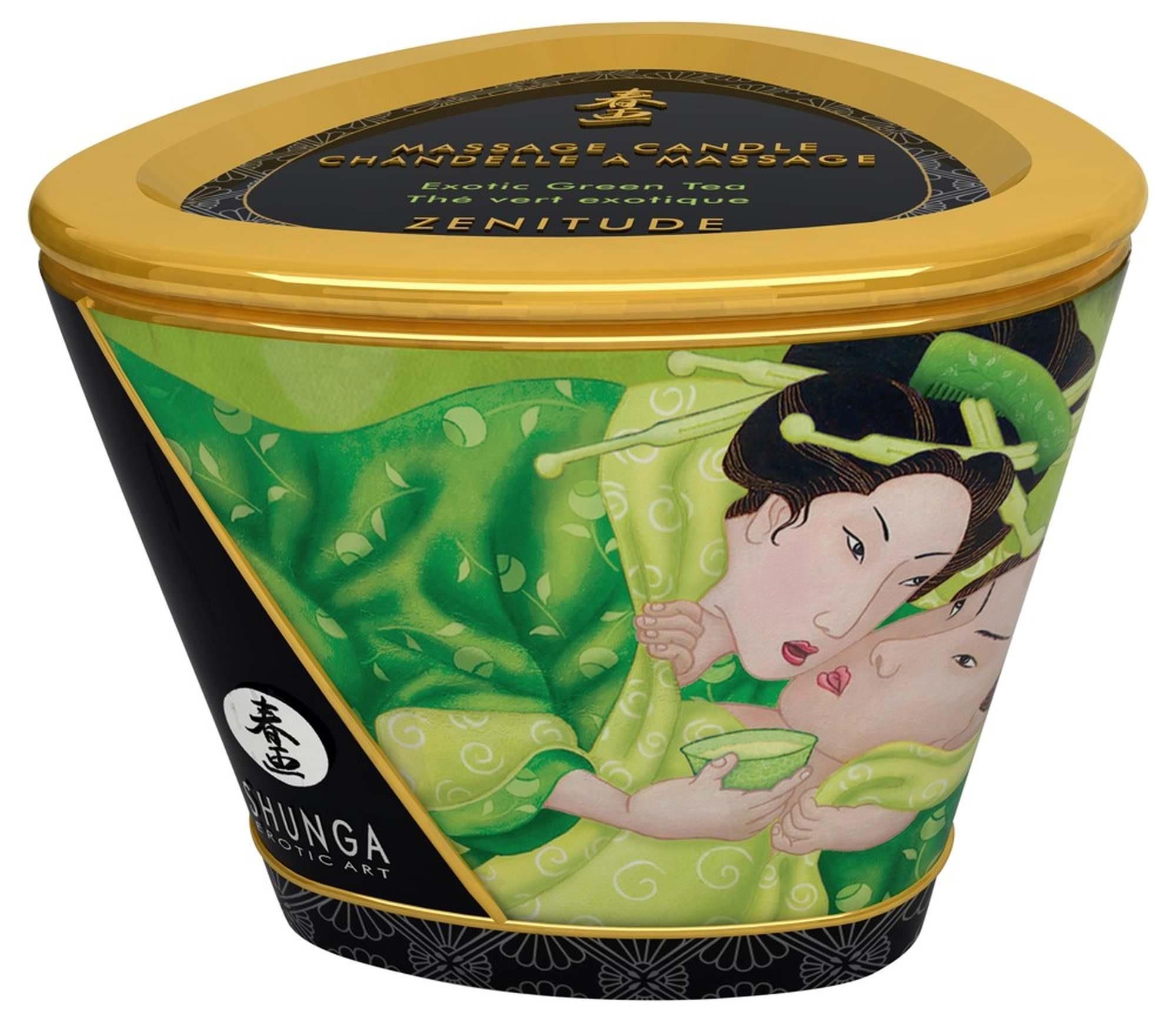 Масажна свічка Shunga Massage Candle зелений чай, 170 мл