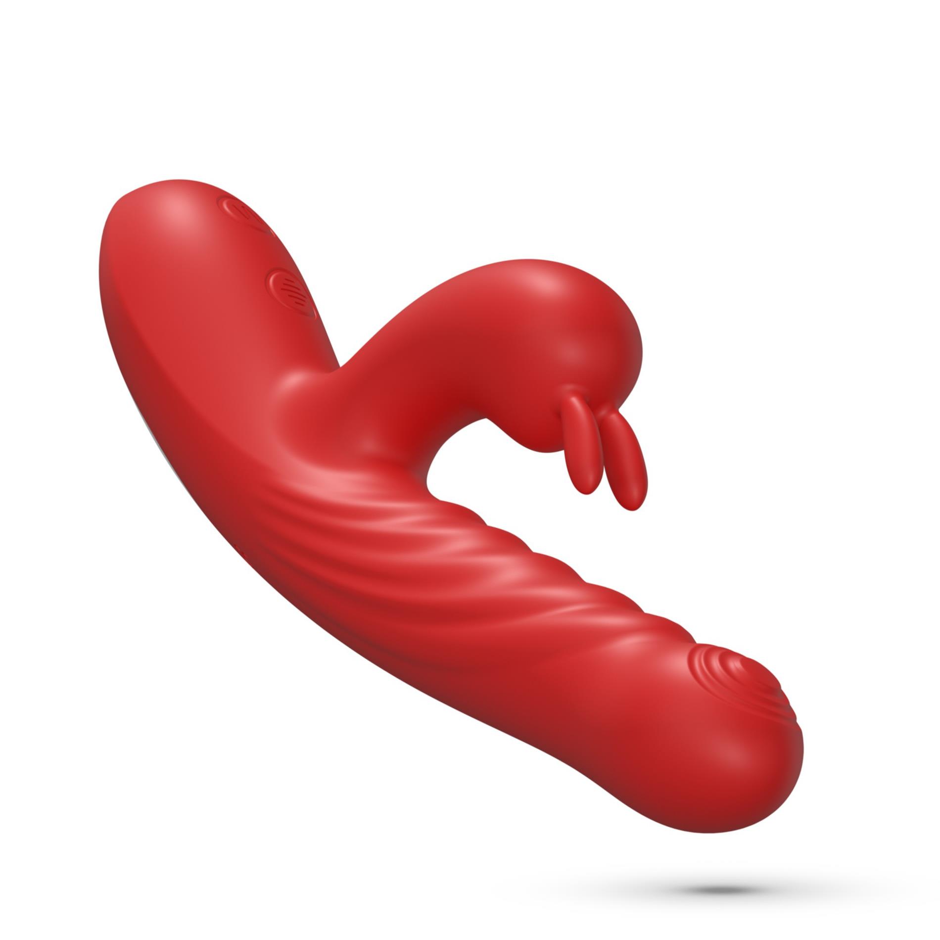 Вибратор-кролик Crushious Lapin Thrusting, 21.5 см (красный)