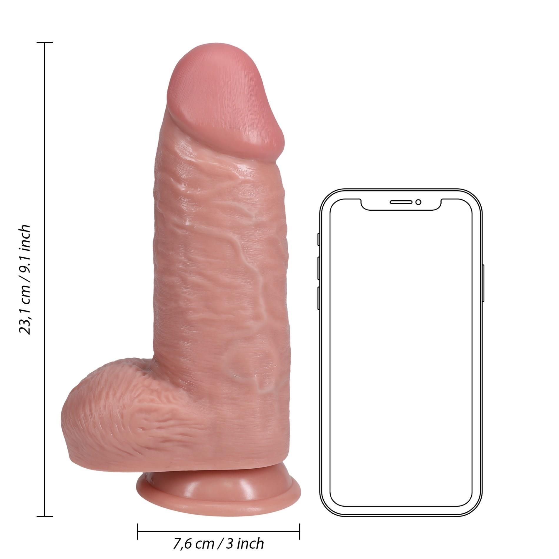 Фаллоимитатор RealRock Extra Thick 9”, 23.1 см (телесный)
