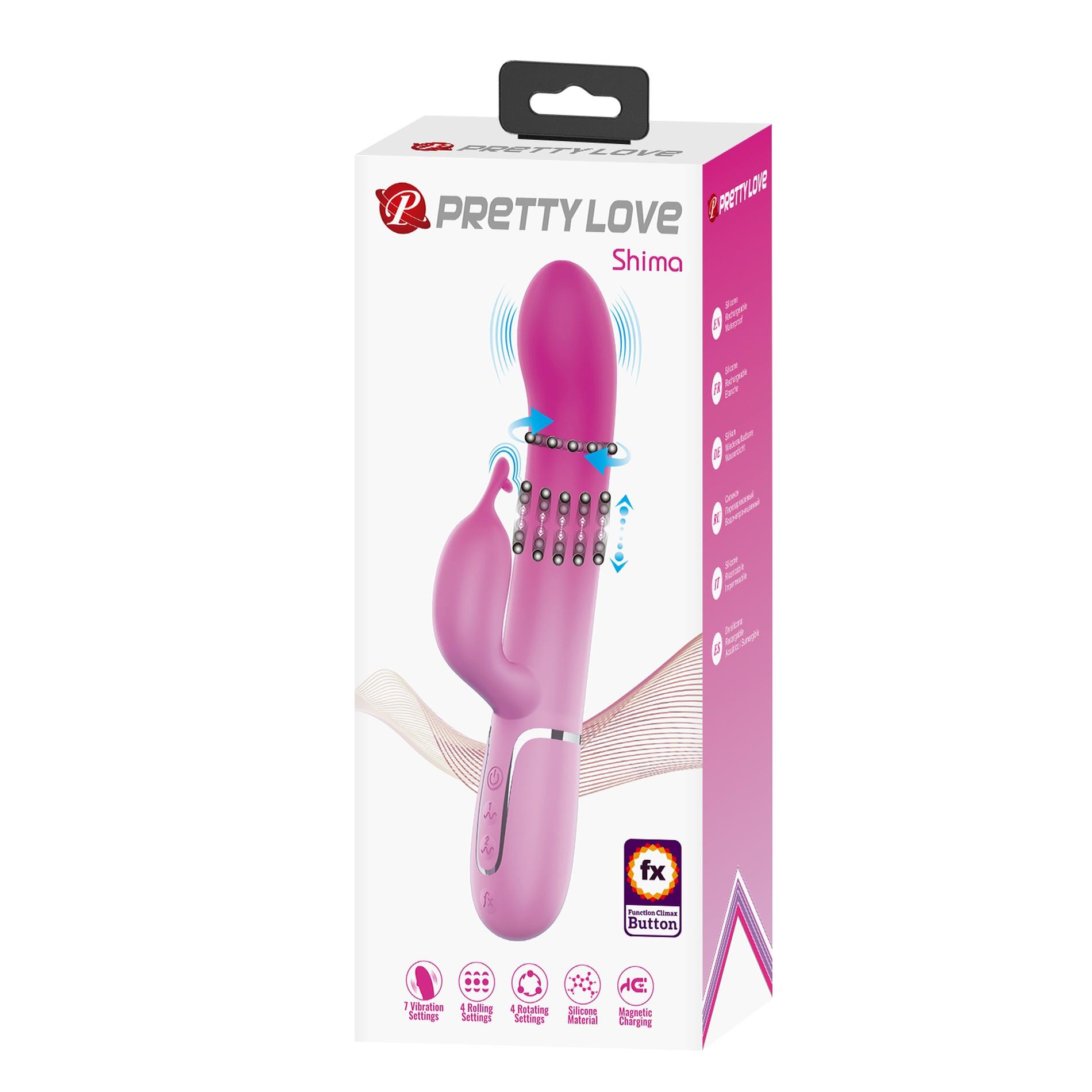 Вибратор-кролик Pretty Love Shima, 22.6 см (розовый)