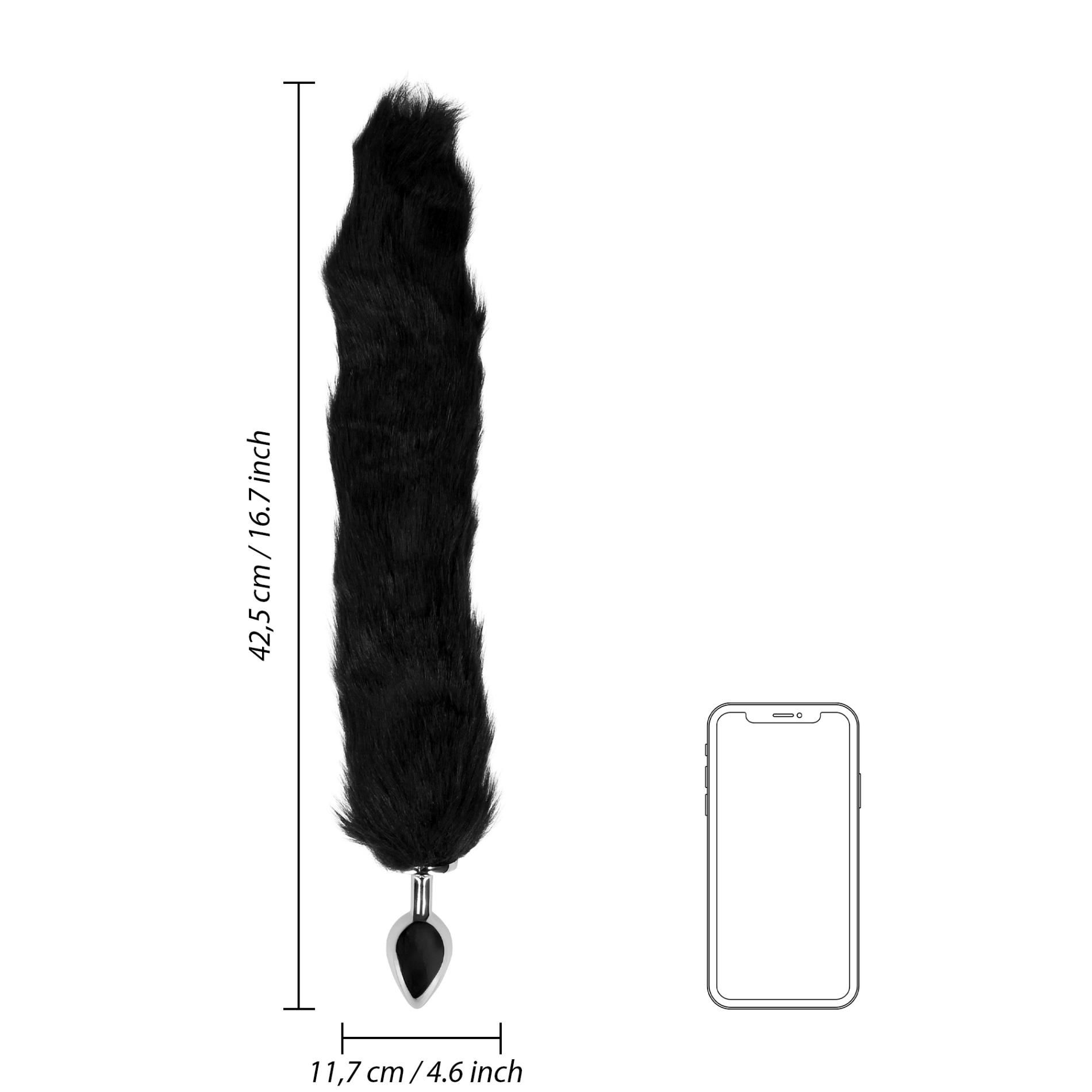 Korek analny Ouch! Fox Tail, 42.5 cm (czarny)