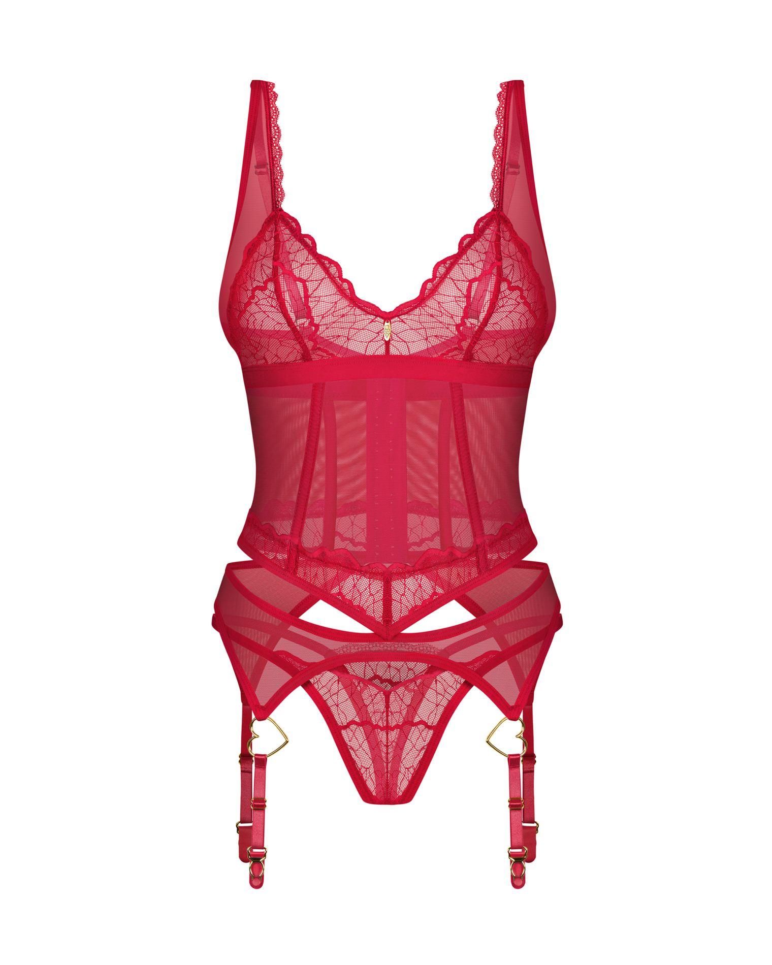 Эротический комплект Obsessive Cupide Desir, S/M (красный)