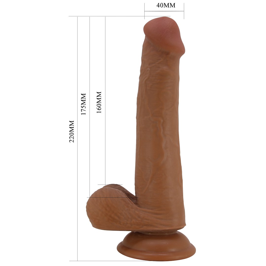 Фаллоимитатор Pretty Love Sliding Skin Tallen 8.7", 22 см (коричневый)