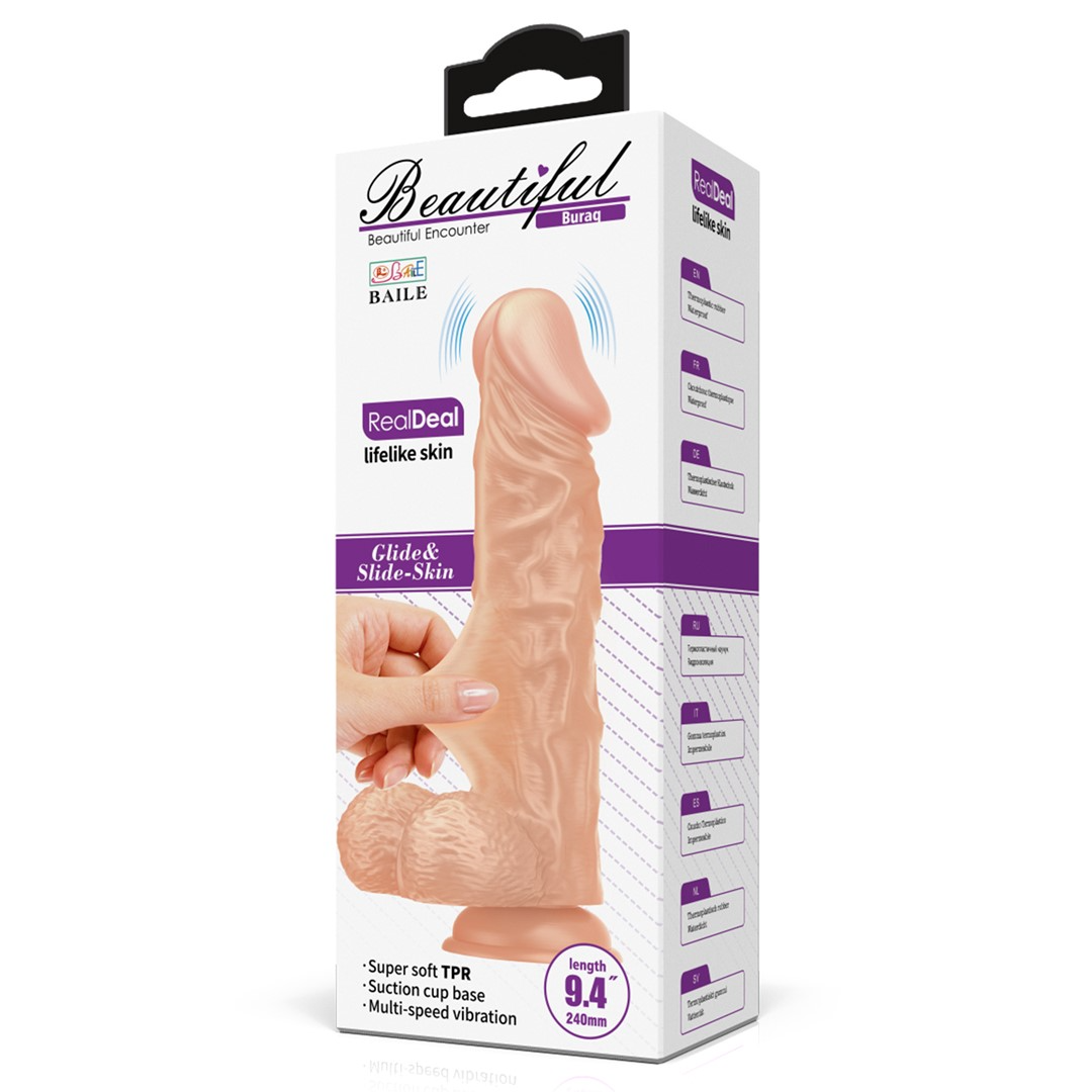 Реалистичный вибратор Baile Beautiful Buraq, 24 см (телесный)