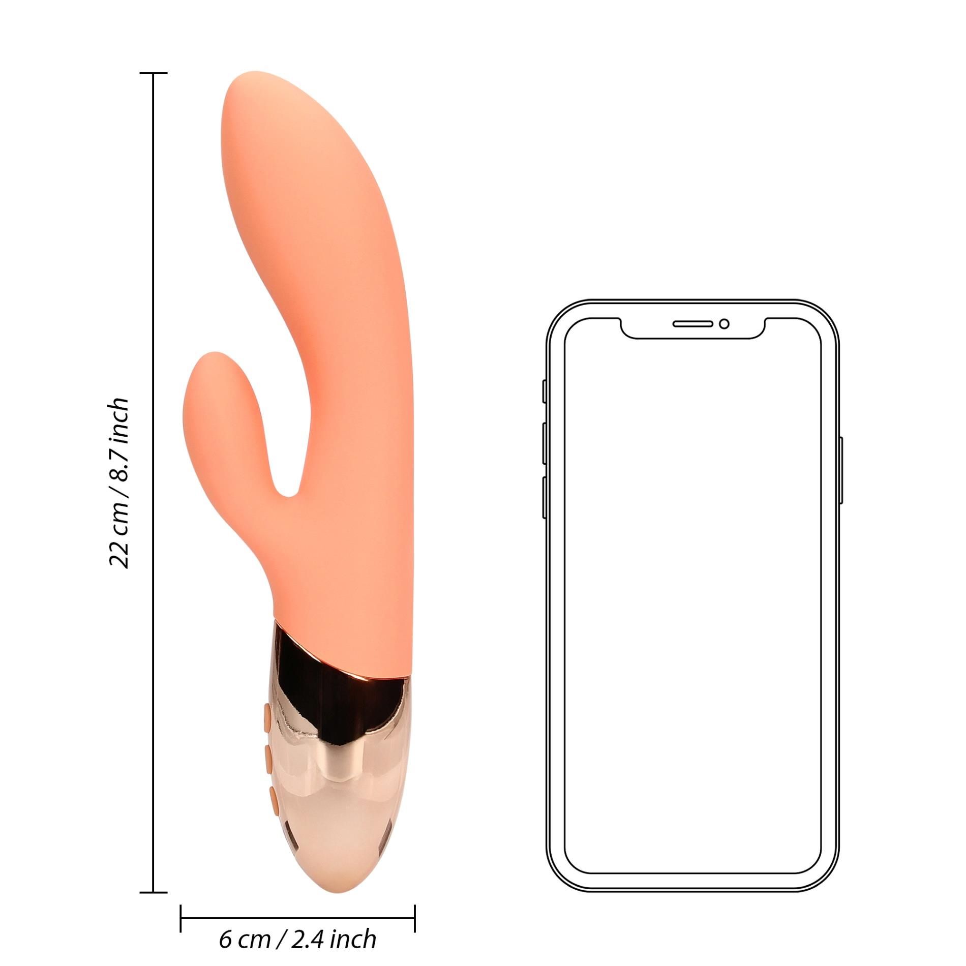 Вибратор-кролик Loveline Ultra Soft Silicone, 22 см (оранжевый)