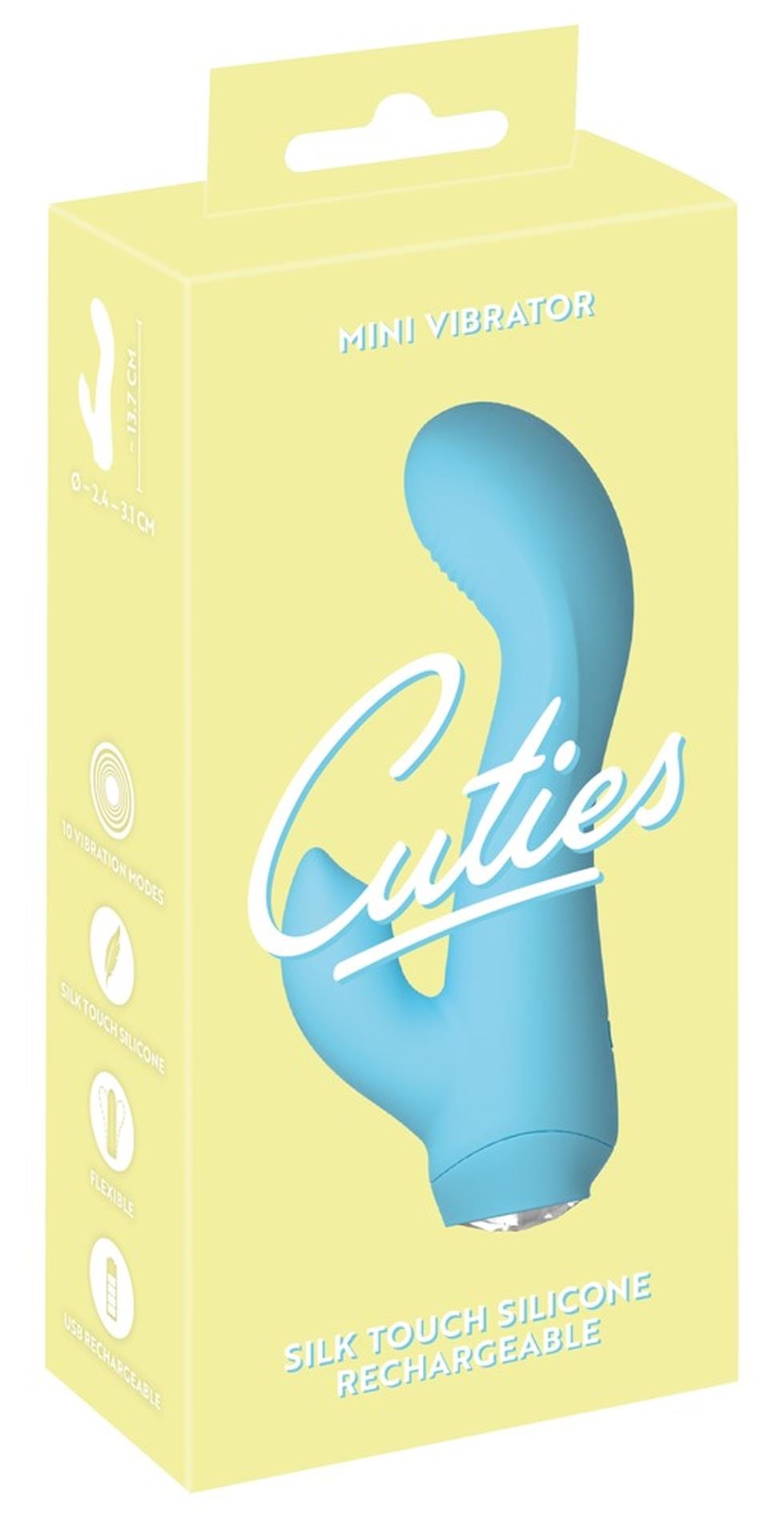 Вибратор-кролик Cuties Mini, 13,7 см (голубой)