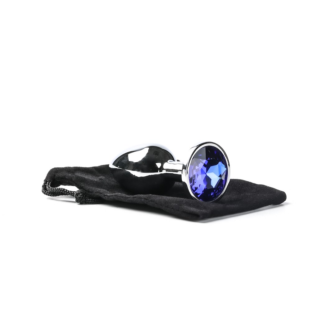Korek analny z kryształem Simply Pleasure S, 7 cm (niebieski)