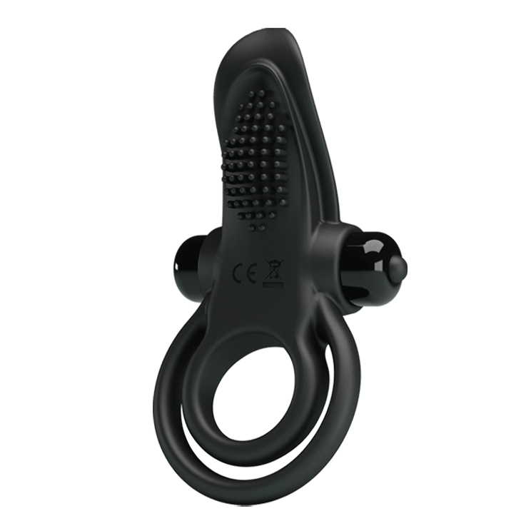 Эрекционное кольцо на пенис с вибрацией Pretty Love Vibro Penis Ring, 11,3 см (черный)