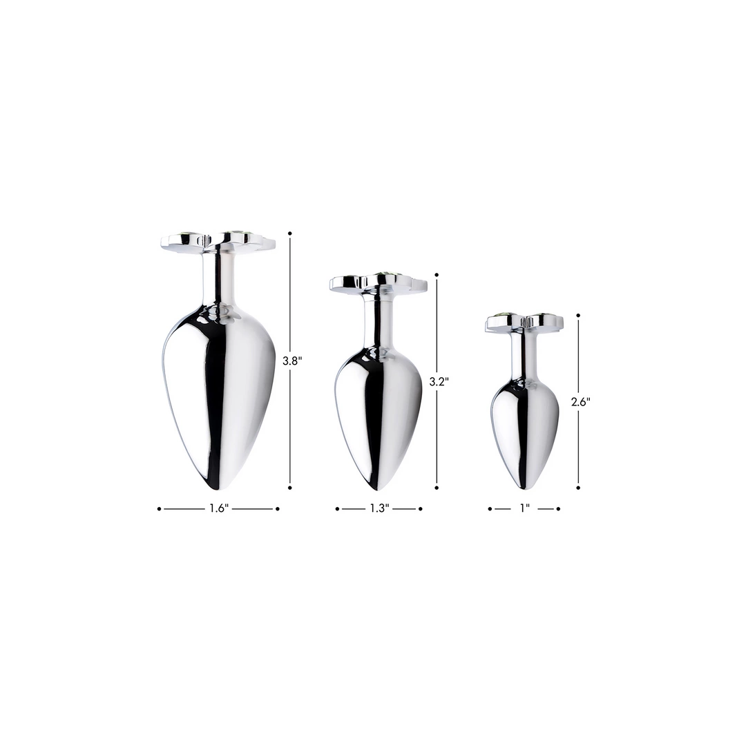 Korek analny XR Brands Clover Large, 8,9 cm (srebrny)