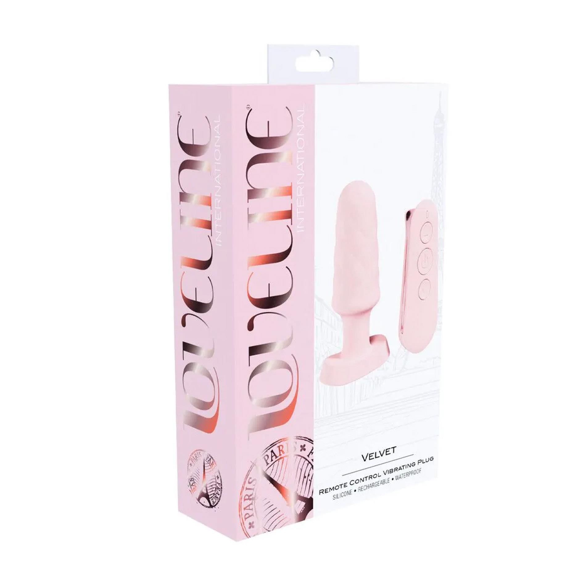 Анальная пробка Loveline Velvet Remote Control, 9.8 см (розовый)