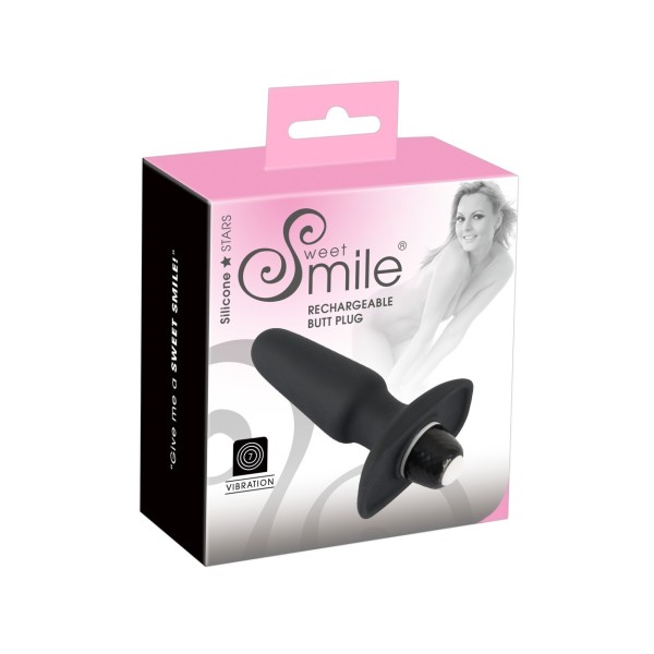 Korek analny Sweet Smile Rechargeable Butt Plug, 14 cm (czarny)